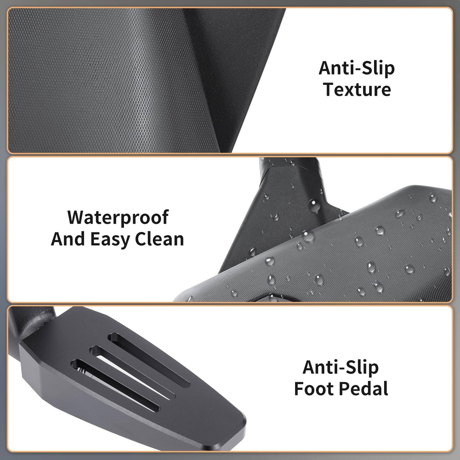 Upgraded Passenger foot pegs +Passenger Seat with Grab Handles for Can Am Ryker All Models, Replace #219400842, MAX Mount 219400