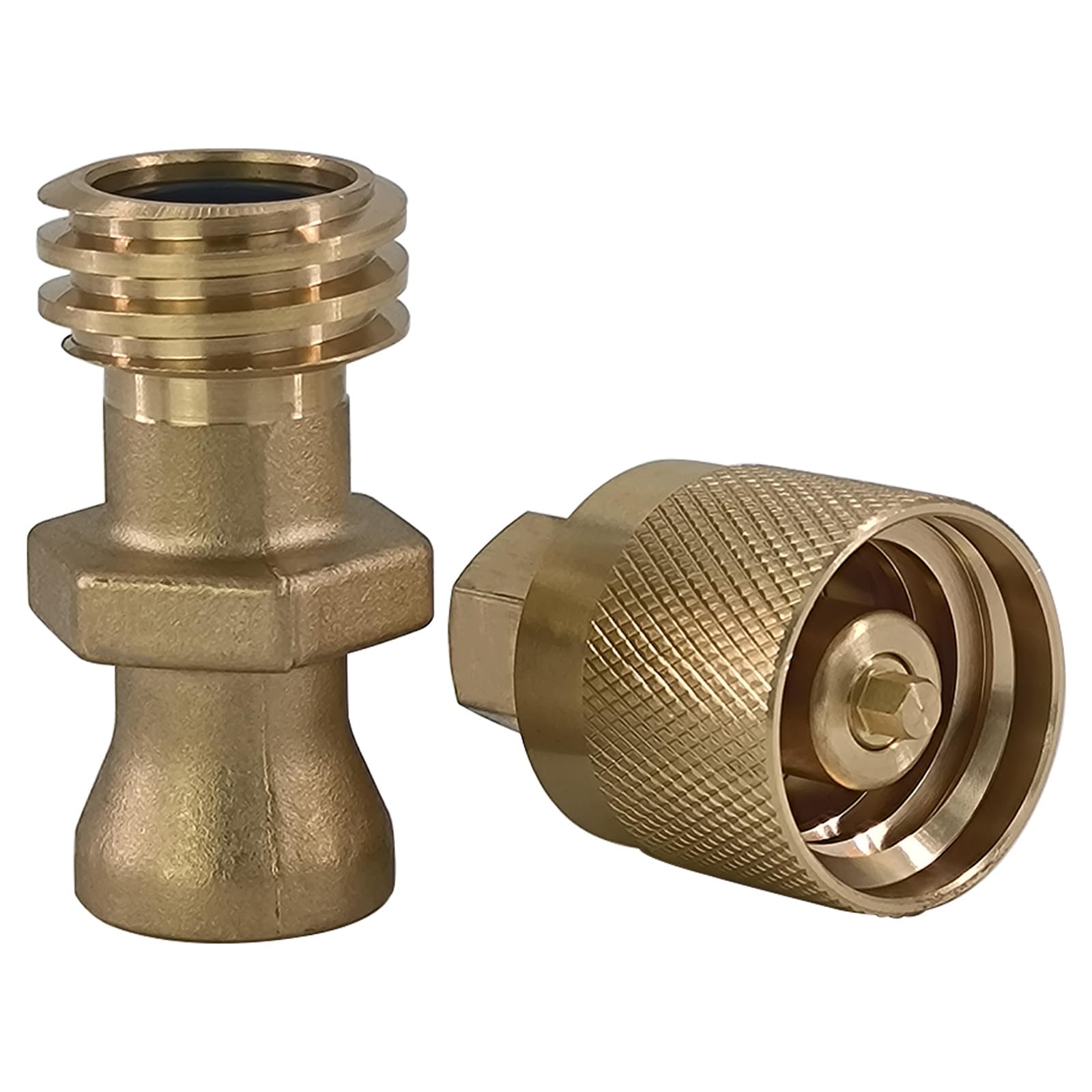 ASTAMOTOR Forklift Propane Tank Connector Fitting Adapter Valve - Brass, Female & Male, Model 552-553, Gold