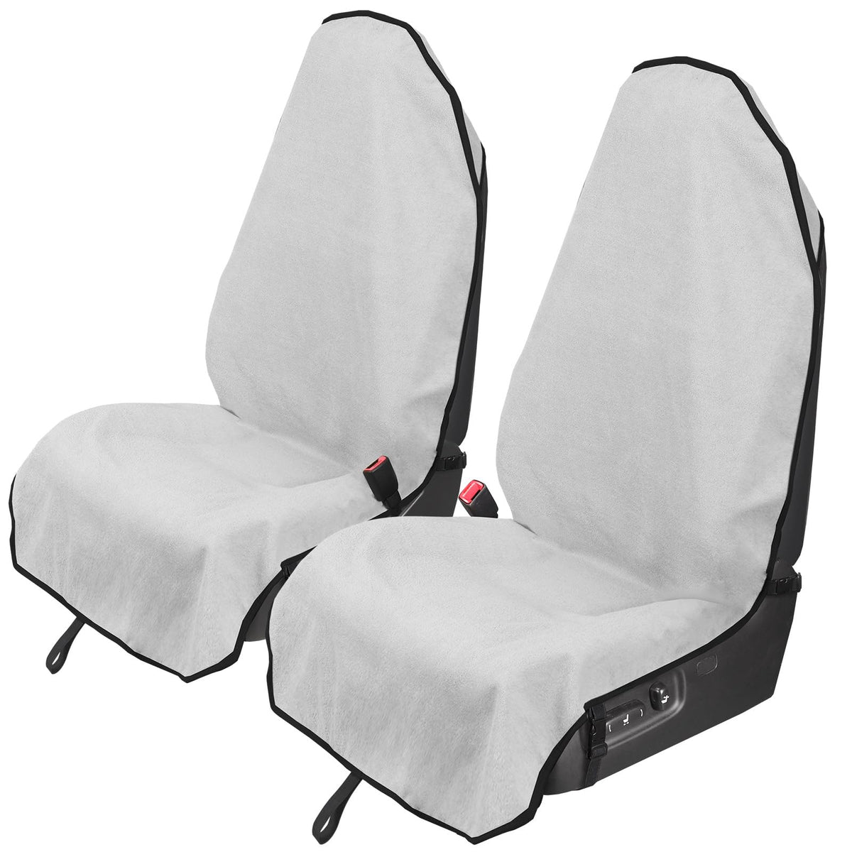 Leader Accessories 2Pcs White Waterproof Towel Auto Car Seat Cover Protector Machine Washable - Fit Yoga Running Crossfit Athlet