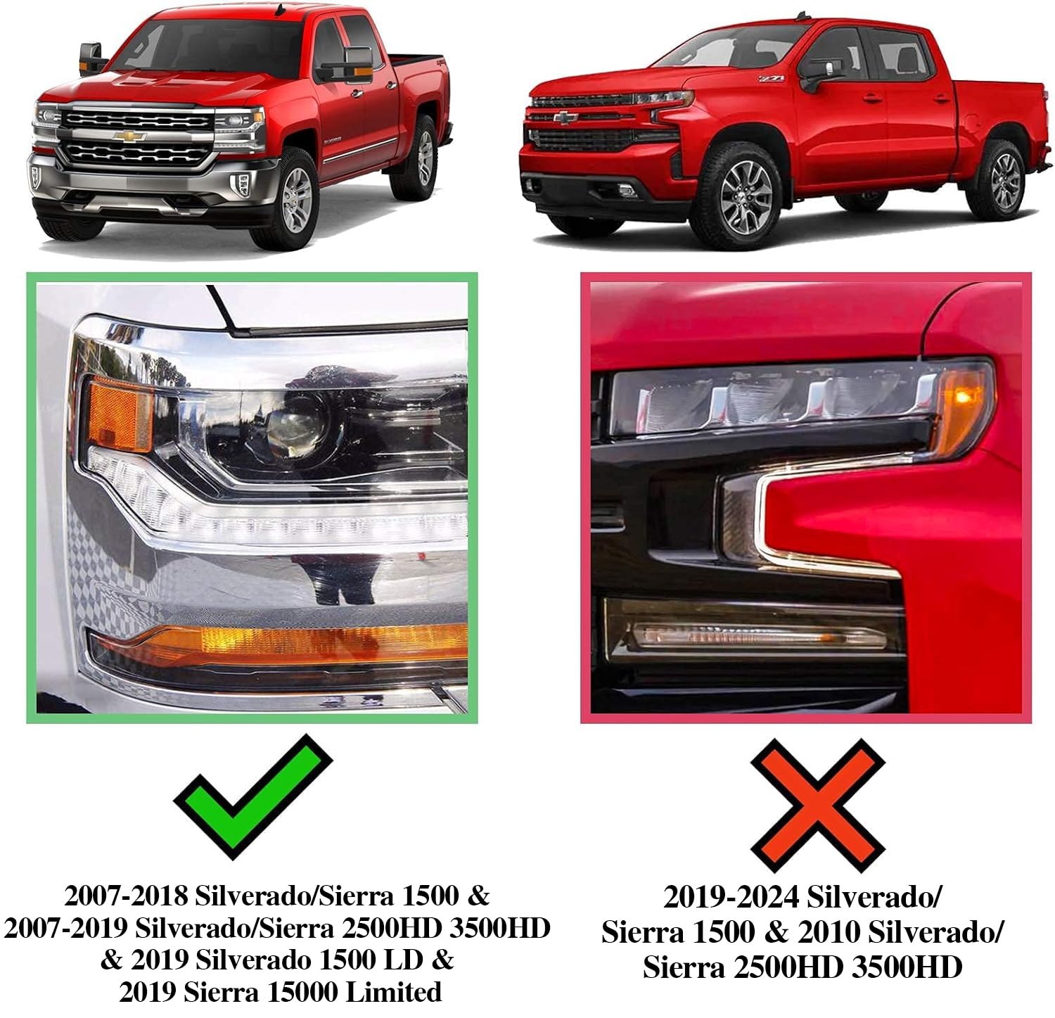 Comnova 6 Running Boards Compatible With 07-18 Silverado/Sierra 1500 Crew Cab, 07-19 2500 3500Hd, 2019 Ld/Limited Crew Cab. Running Boards For Silverado Crew Cab(Incl. 8 Brackets And Plastic Covers)