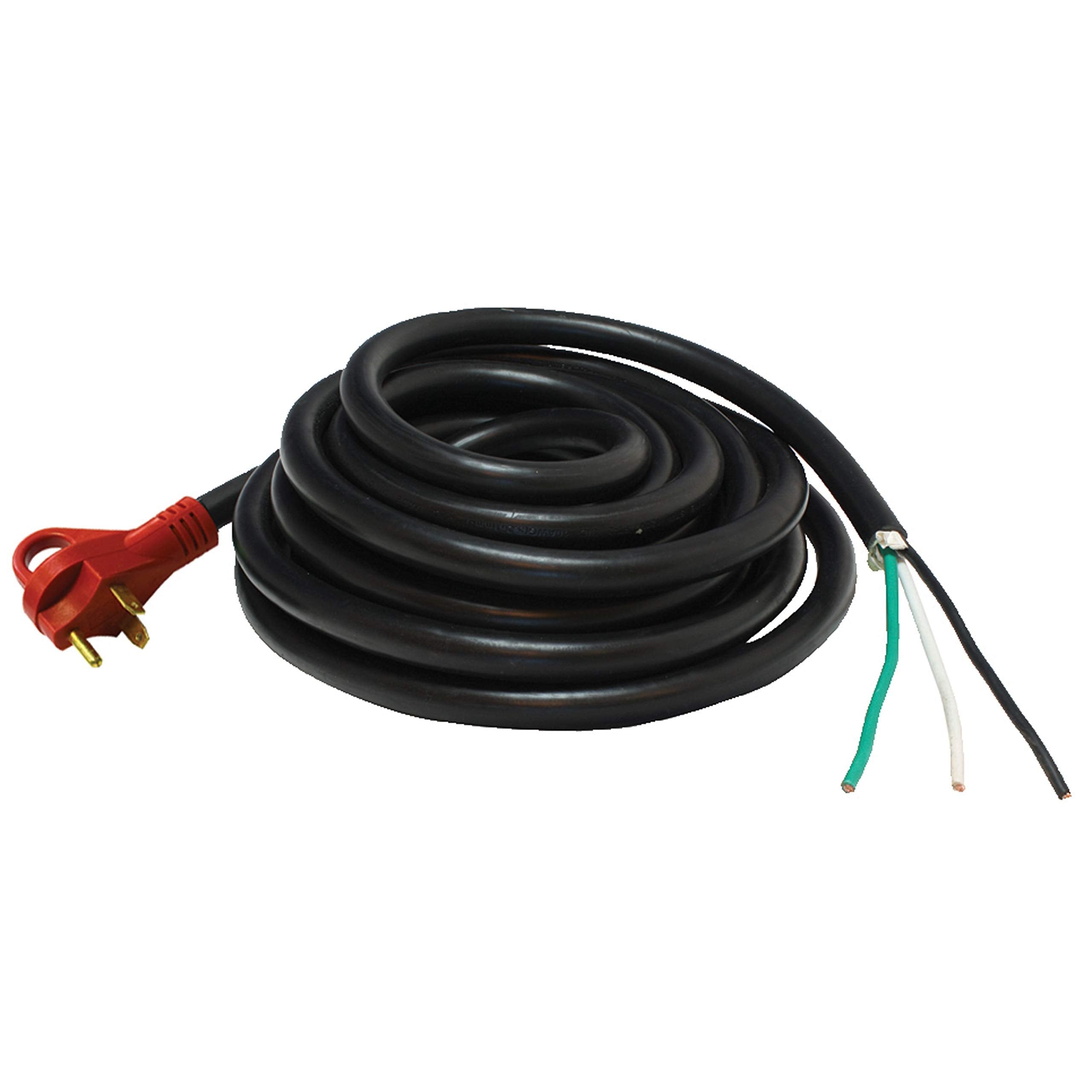 Valterra Mighty Cord A10-3025END RV Power Cord 25, One End for Hard Wiring