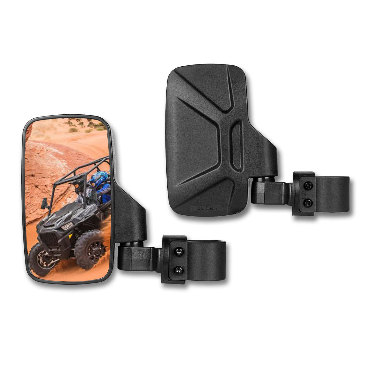 Shejisi Utv Side Mirrors Fits 1.65'-2' Inch Roll Cage, Upgraded Easy-Adjustable New Utv Mirrors Side View, Compatible With Polaris Rzr, Kawasaki Mule Teryx, Honda Pioneer Sxs, Yamaha Yxz Wolverine