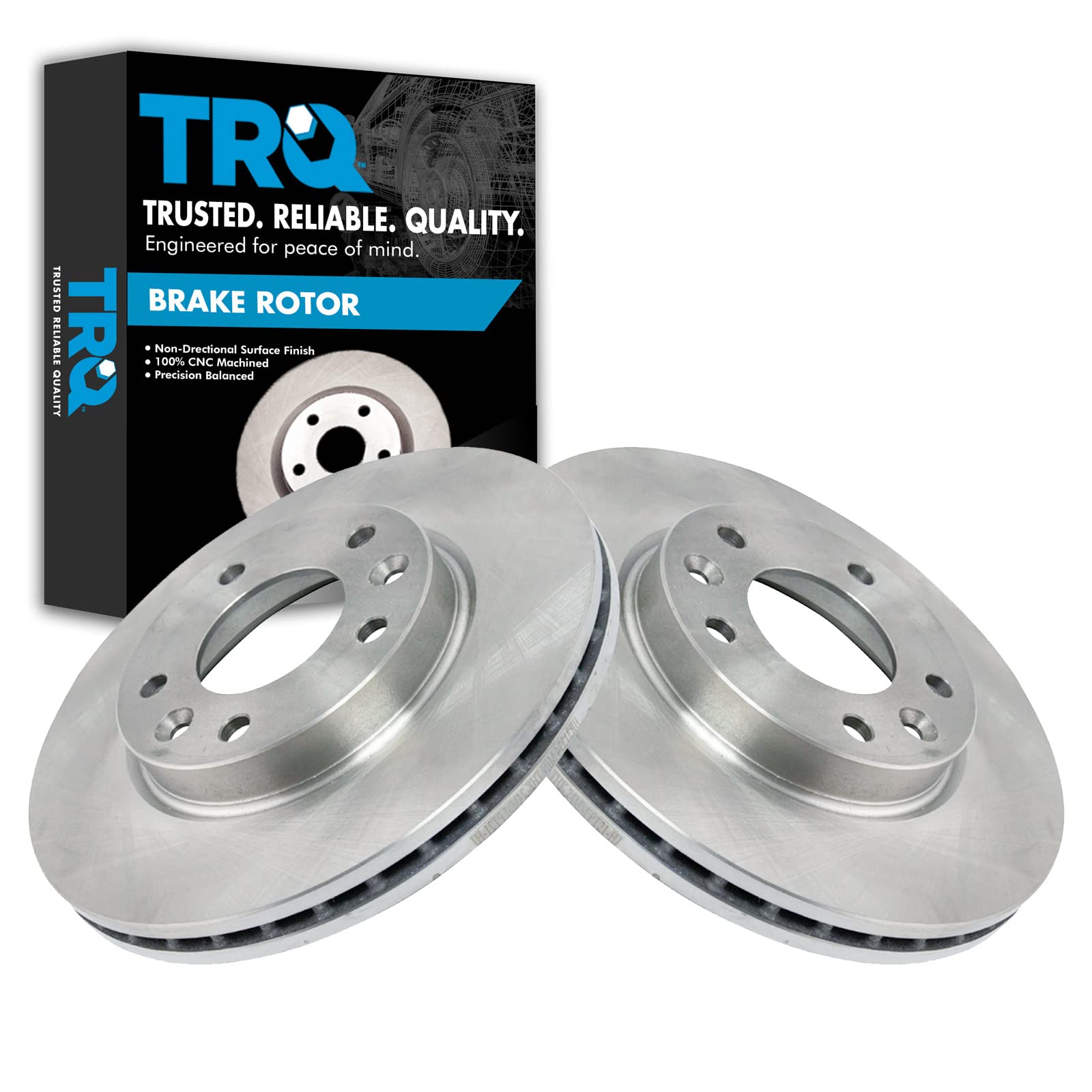 Trq Front Brake Rotors Set Vented Compatible With 2002-2004 Kia Sedona