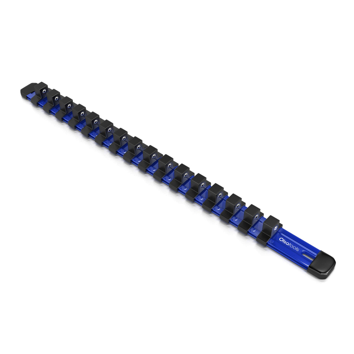 Olsa Tools 1/2-Inch Drive Aluminum Socket Organizer  Premium Quality Socket Holder (Blue)