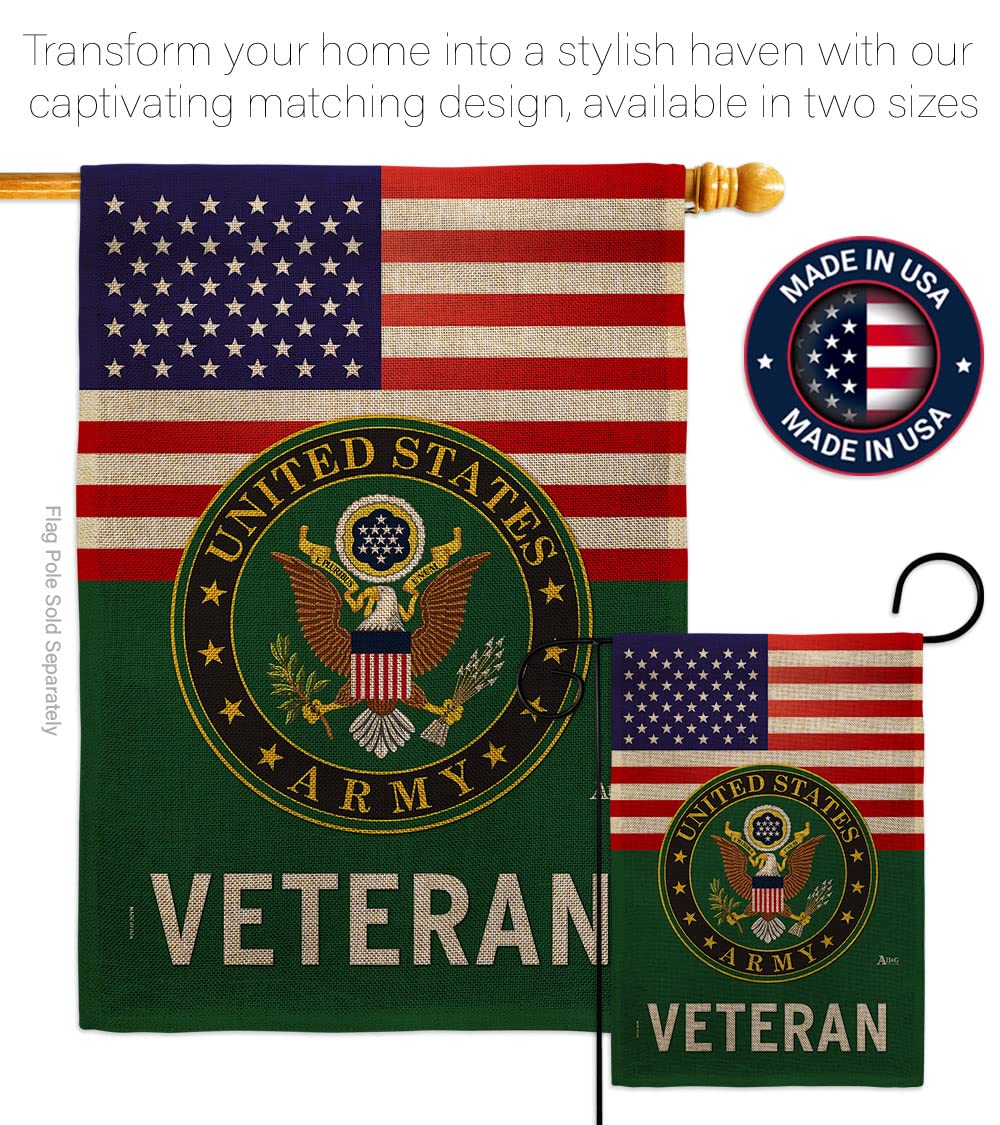 Us Army Veteran Burlap Garden Flag Home Decor Armed Forces United State American Decorations Military Memorabilia Remembrance Wa