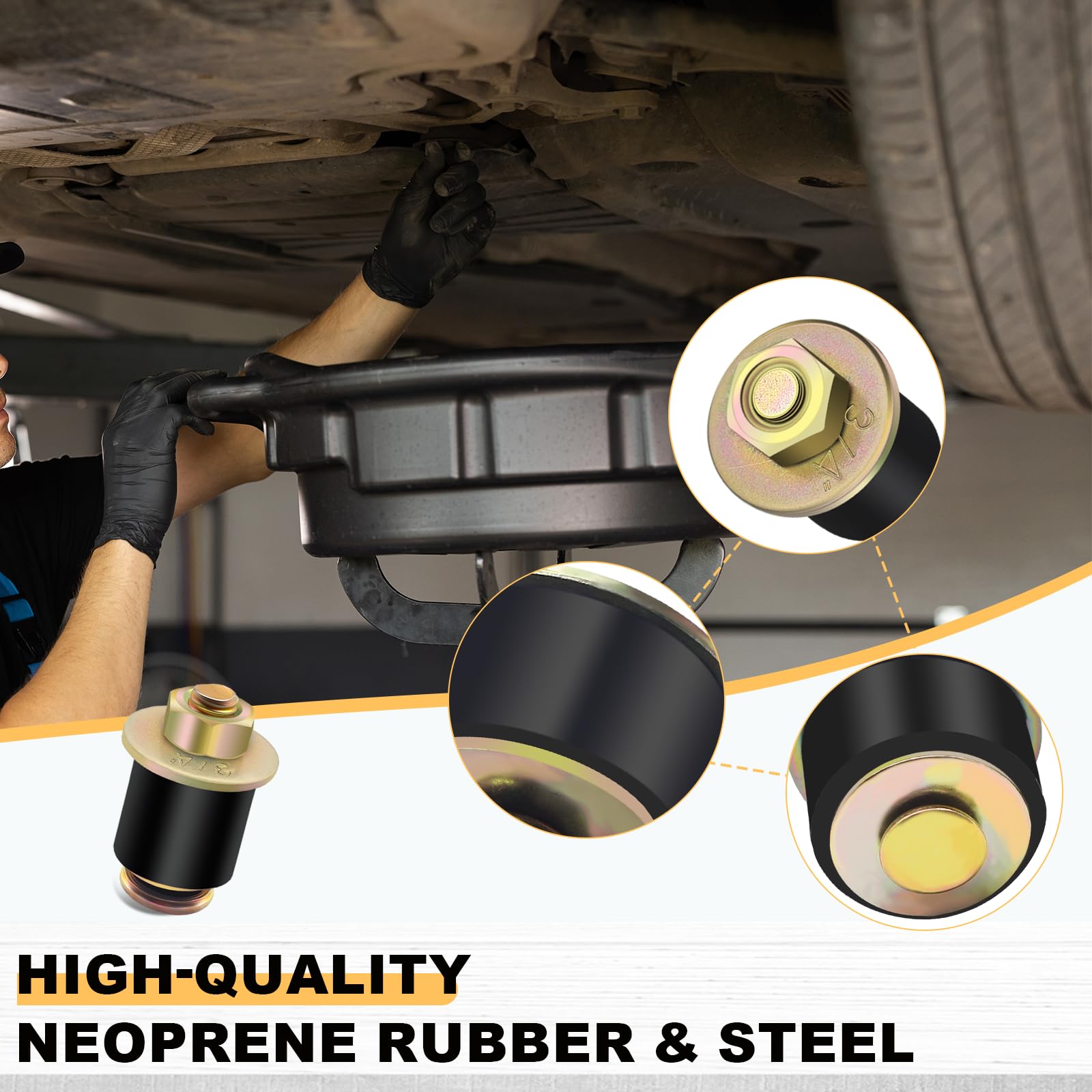 Siptenk 3/4 Freeze Rubber Expansion Plug 8 pcs, Automotive Rubber Expandable Freeze Plugs for Engine