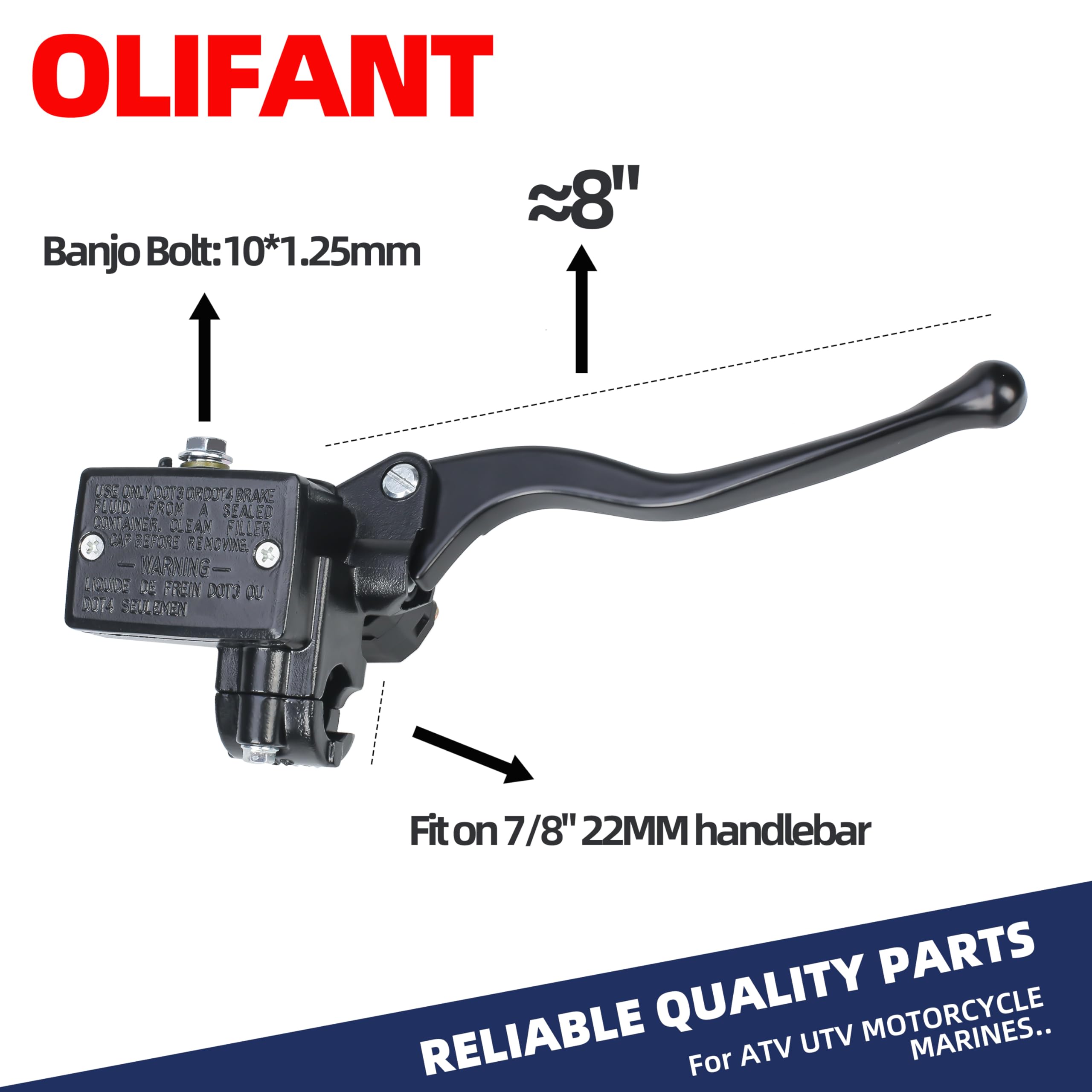 Olifant Front Brake Master Cylinder For Honda Rancher 420 2007-2013 Foreman 500 2005-2013 Foreman Rubicon 500 2005-2014 Rincon 6