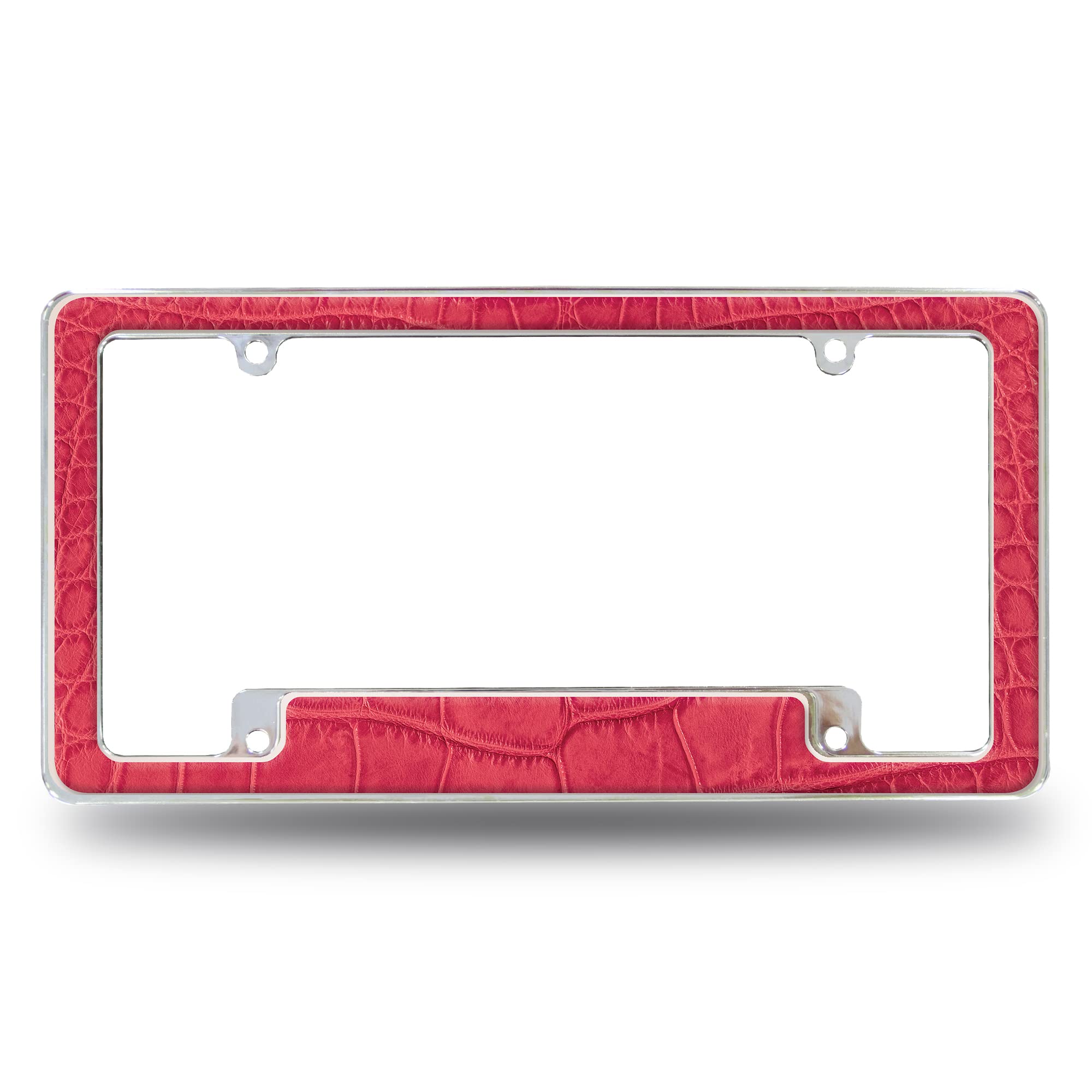Rico Industries Pink Aligator All Over Automotive License Plate Frame for Car/Truck/SUV (12 x 6)