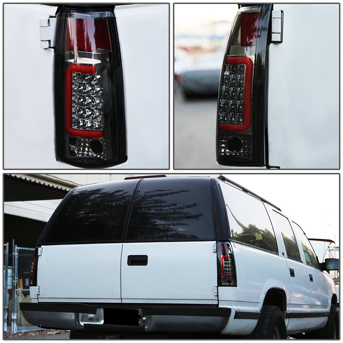 DNA MOTORING TL-C10-LED-RD3D-CH-SM LED 3D Tail Light Assembly Driver & Passenger Side [Compatible with 99-00 Escalade / 92-94 Blazer / 88-99 C1500-C3500]