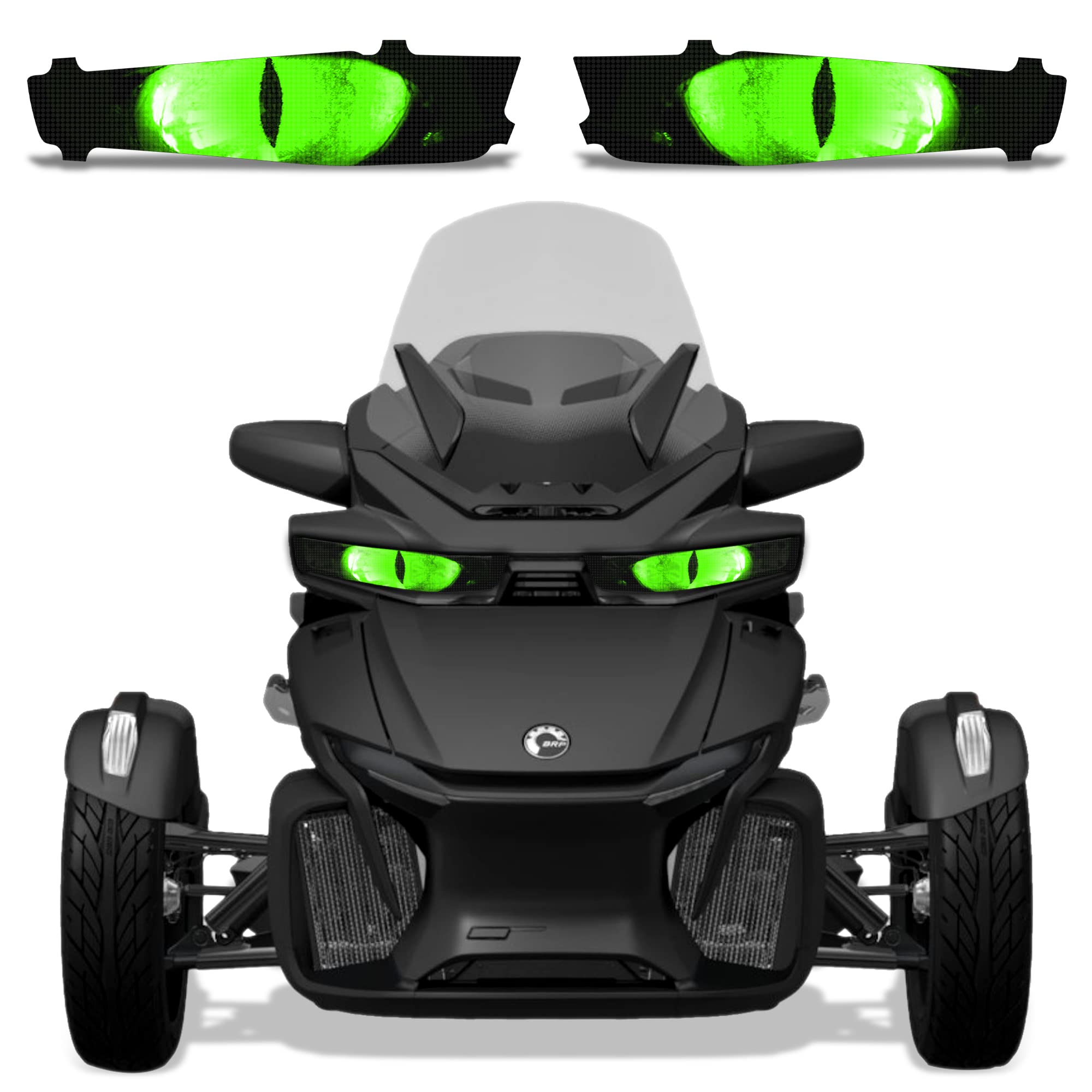 AMR Racing Roadster Headlight Eye Graphics Decal Cover Compatible with Can-Am Spyder RT 2020-2023 - Eclipse Green