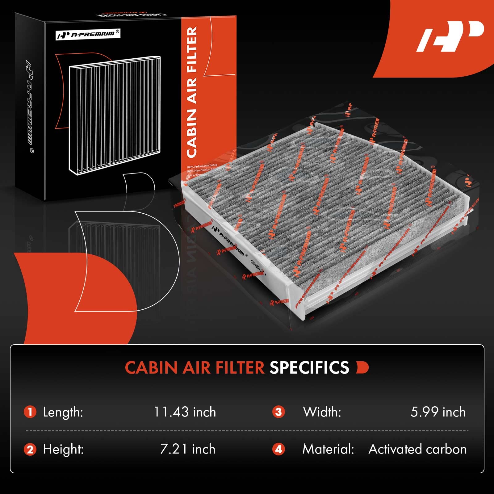A-Premium Cabin Air Filter With Activated Carbon Compatible With Mercedes-Benz B250, B250E, Cla250, Cla35 Amg, Cla45 Amg, Gla250