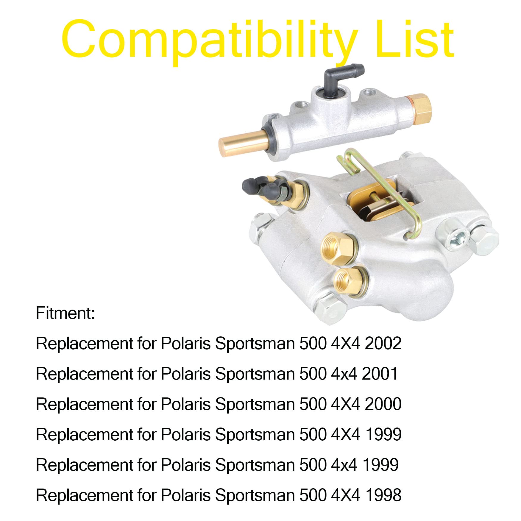 Wflnhb Rear Brake Caliper + Master Cylinder Replacement For Polaris Sportsman 500 4X4 1998 1999 2000 2001 2002