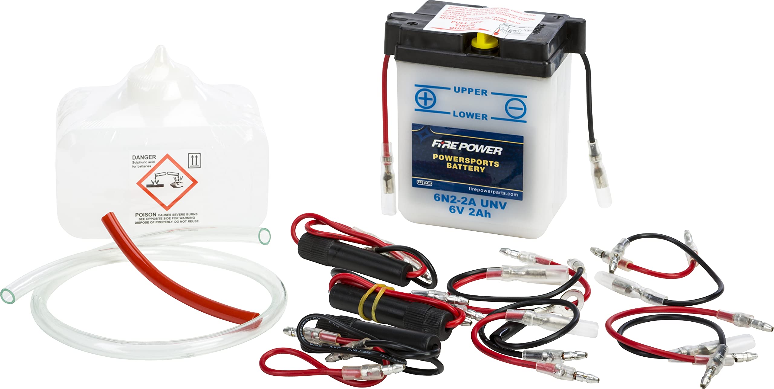 WPS Conventional 6V Standard Battery with Acid Pack 6N2-2A UNV
