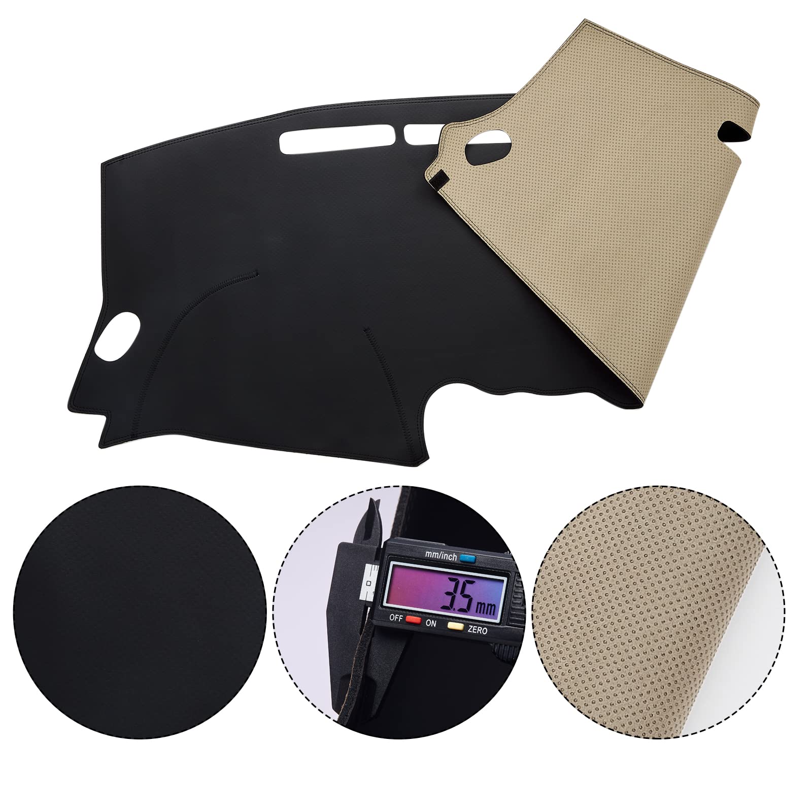 Dashboard Dash Mat Cover Leather Dashboard Pad Sun Protection Anti-Vertigo Mat Blanket Compatible for 2007-2012 Altima(Black)