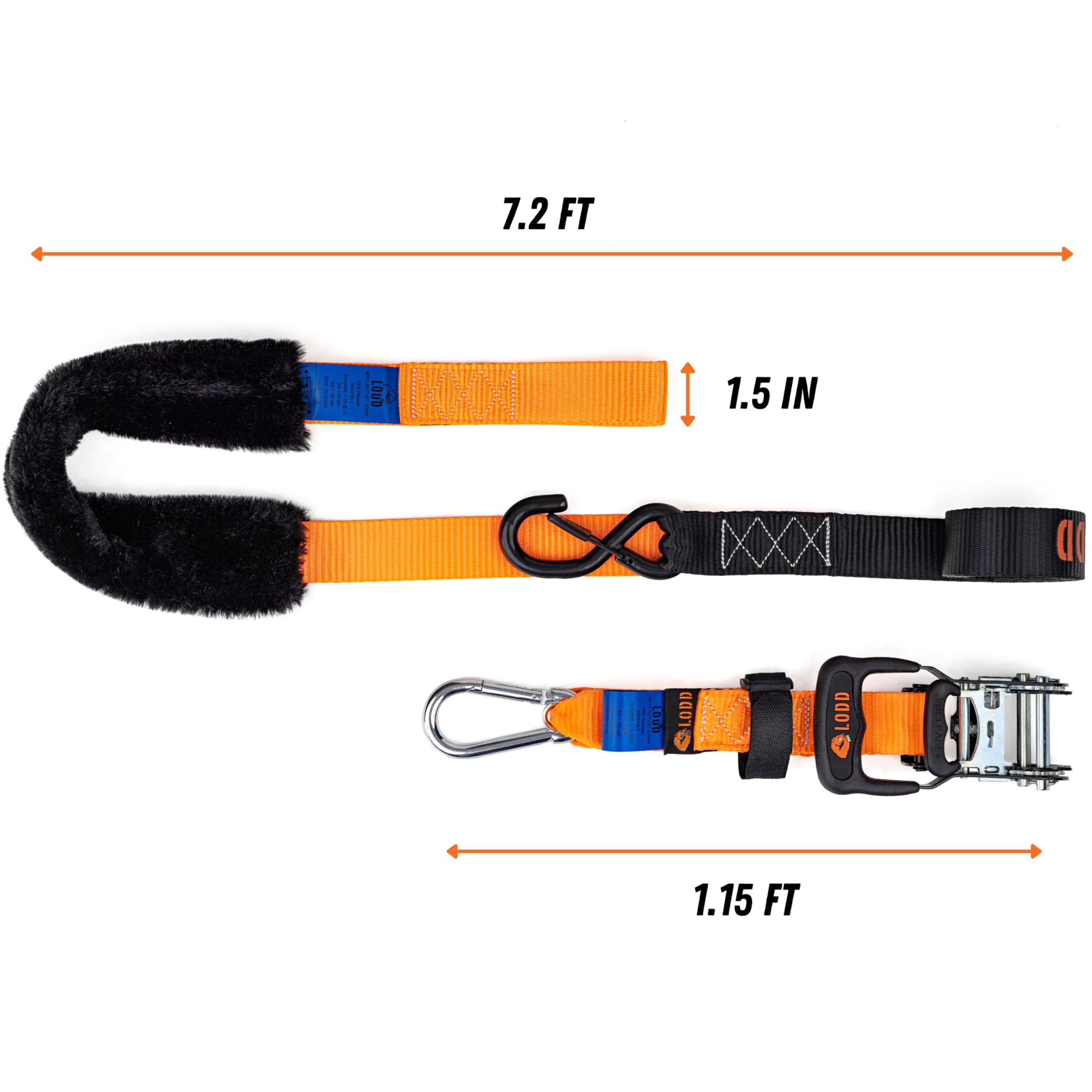 Lodd - Motorcycle Tie Down Straps With Ratchets And Sheepskin Protection Loops. The Ultimate Motorcycle Straps, 38Mm Wide, Secure Hooks For Motorcycles, Atvs. Carry Case Included. 3300 Lb Stregth.