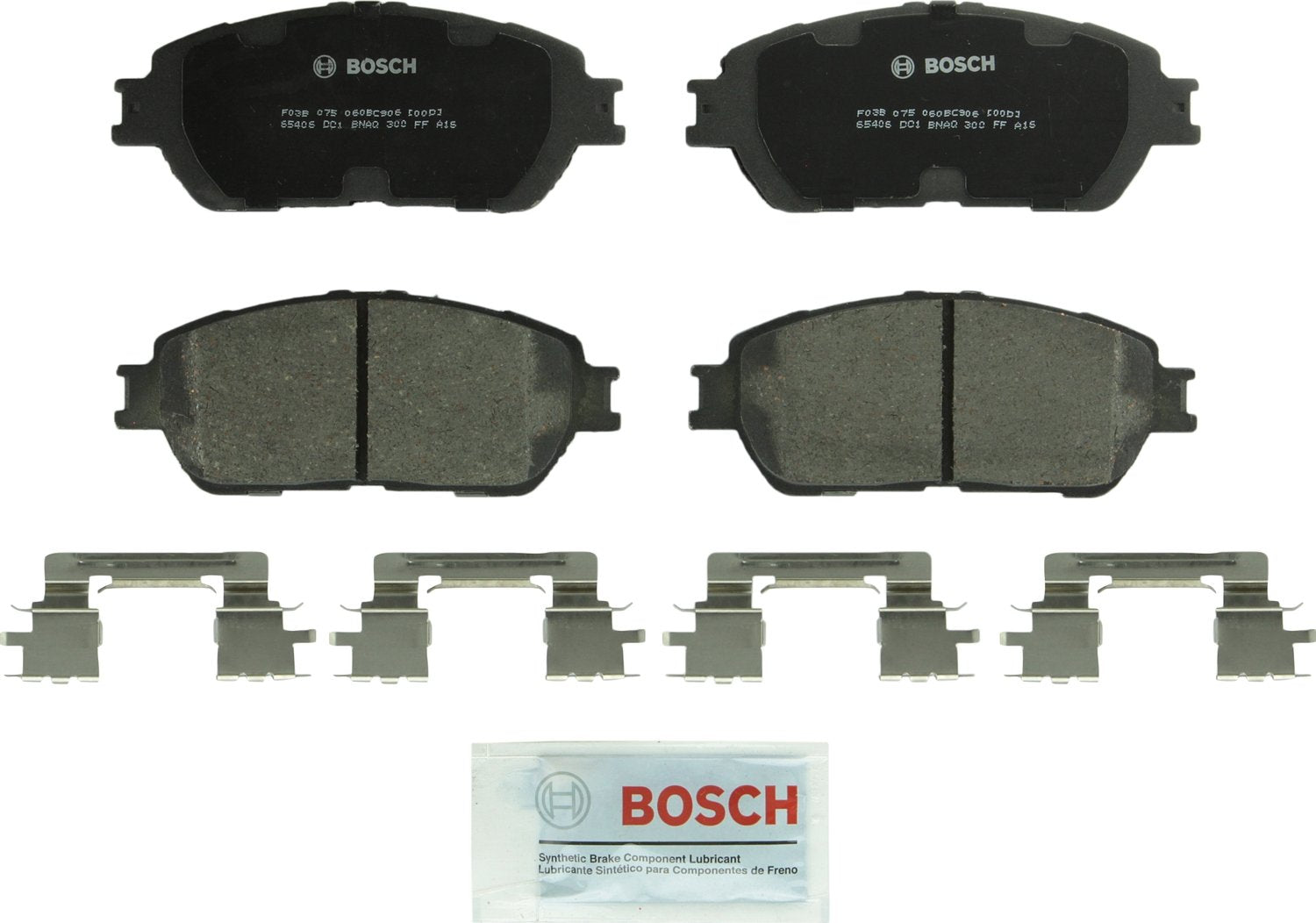 BOSCH BC906 QuietCast Premium Ceramic Disc Brake Pad Set - Compatible With Select Lexus ES300, ES330; Toyota Avalon, Camry, Sien