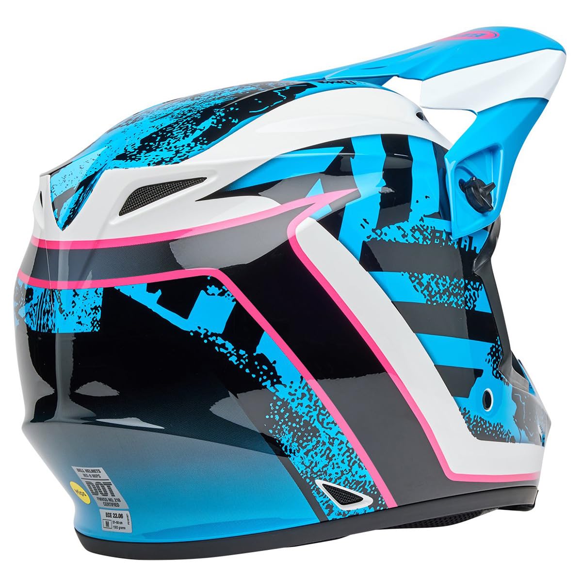 Bell Mx-9 Mips Dirt Helmet (Gloss Breakdance Blue/Pink - X-Large)