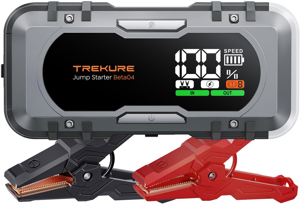 Trekure Car Jump Starter 6000A 8-In-1 65W Charging Car Battery Jump Starter Battery Pack (All Gas/10L Diesel) Jump Box Car Batte
