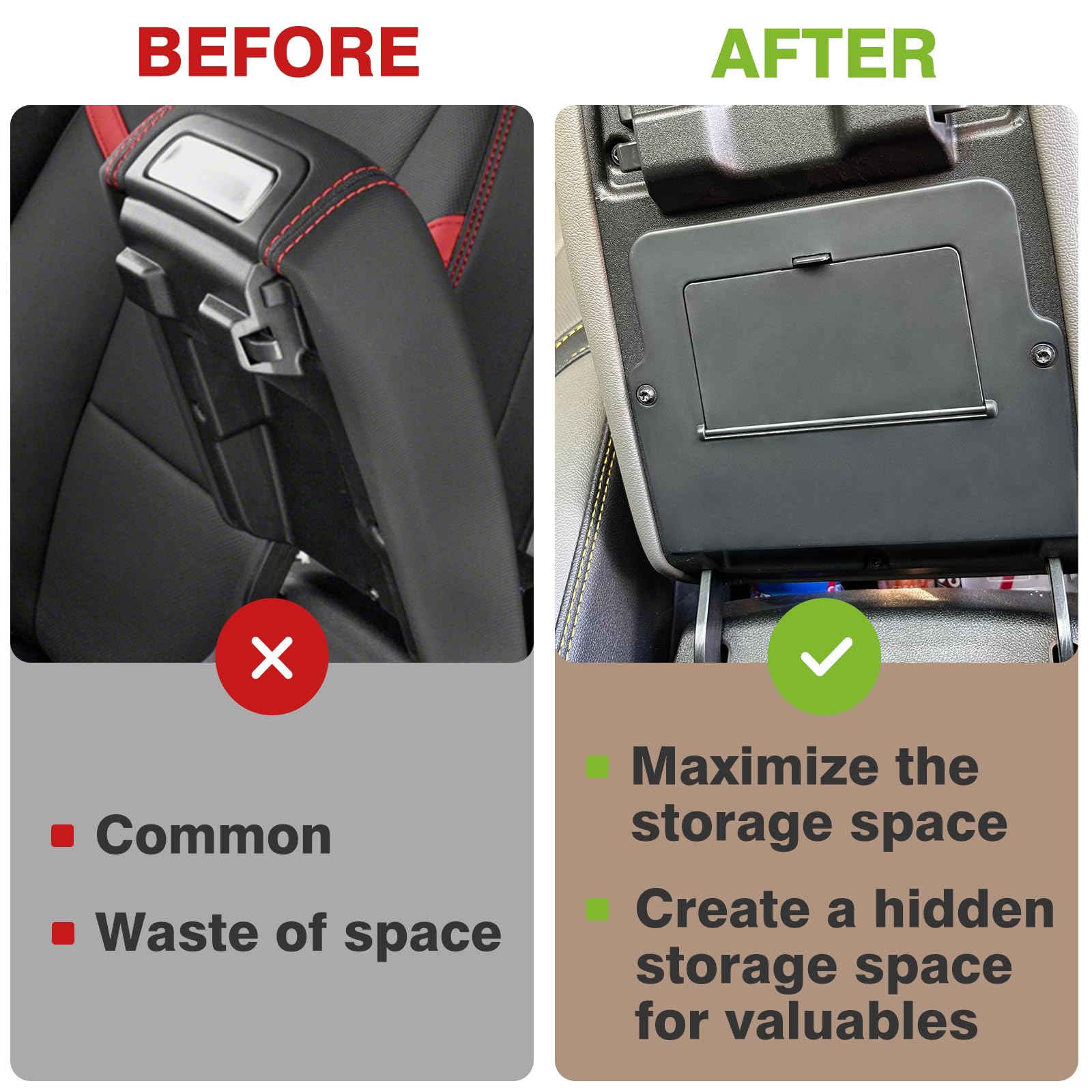Muslogy for 2023 2024 Colorado & Canyon Center Console Hidden Storage Insert Secret Compartment Center Console Organizer Compati