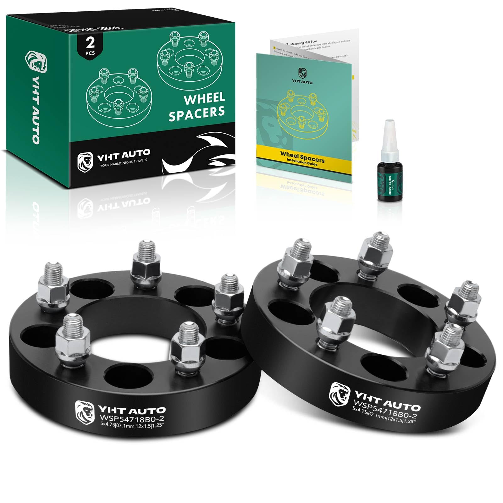 Yhtauto 5X4.75 Wheel Spacers 1.25 Inch Fits Chevrolet Camaro, Corvette, Cadillac, Gmc, Pontiac Models, Forged Tire Spacers 1.25 