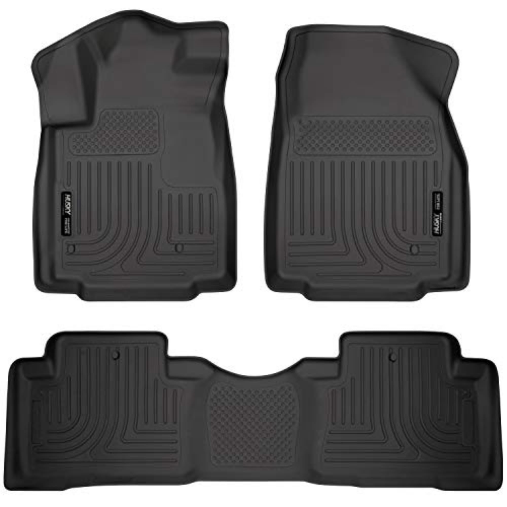 Husky Liners Weatherbeater Floor Mats | Fits 2009 - 2015 Honda Pilot | Front & 2Nd Row, 3-Pc Black - 98421