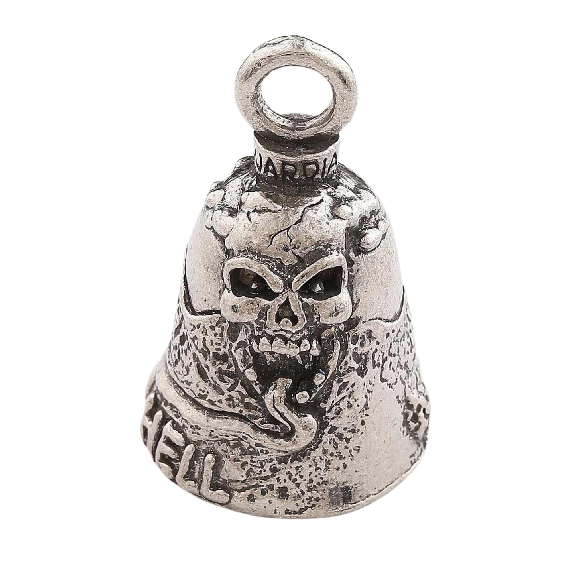 Guardian Bell Highway To Hell Good Luck Bell W/Keyring & Black Velvet Gift Bag | Motorcycle Bell | Lead-Free Pewter | Good Luck 