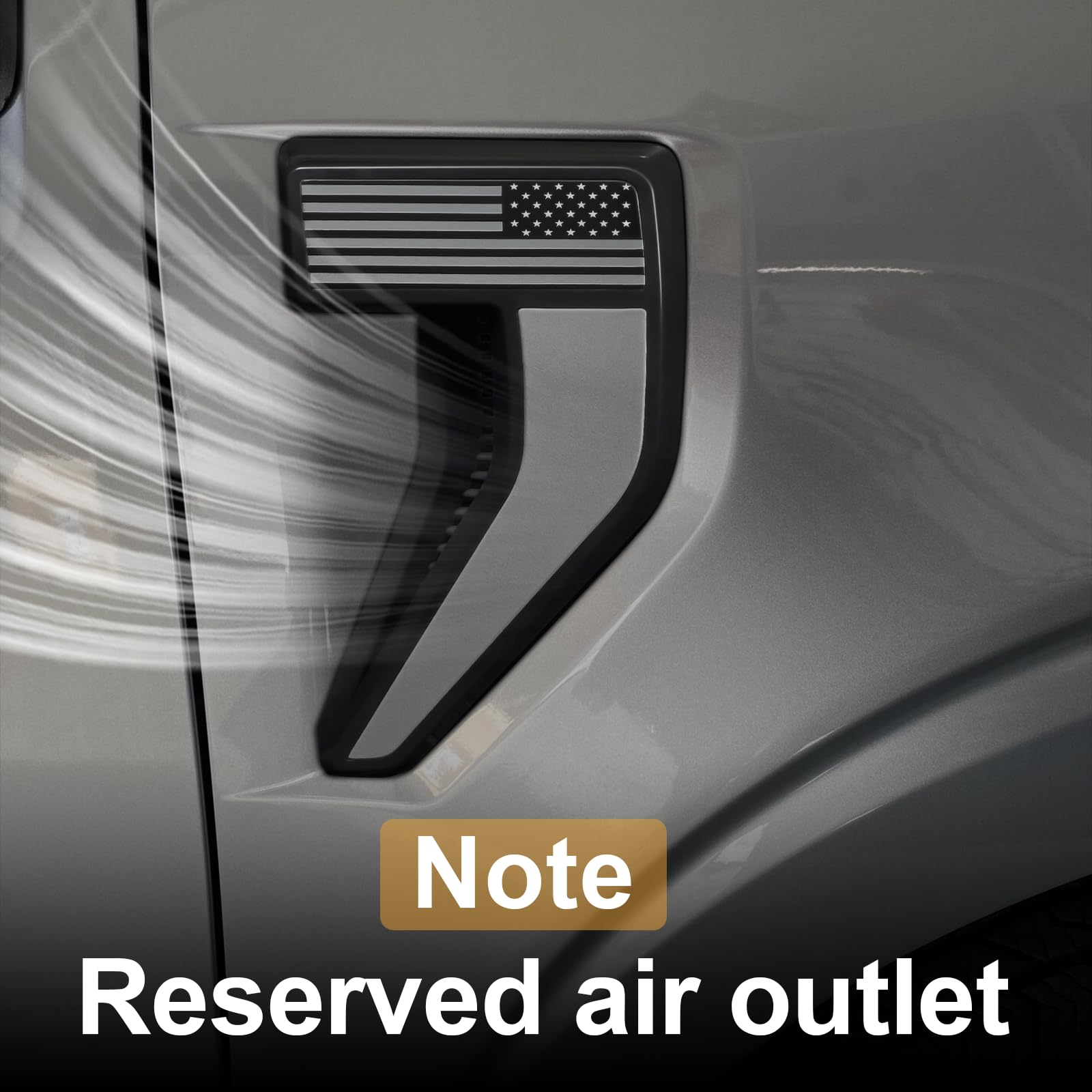 Fender Emblems for F150 2021-2024 Fender Vents Side Vent Cover Black Badges Fender Trim for F150 2022 2023 Accessories,1 Pair