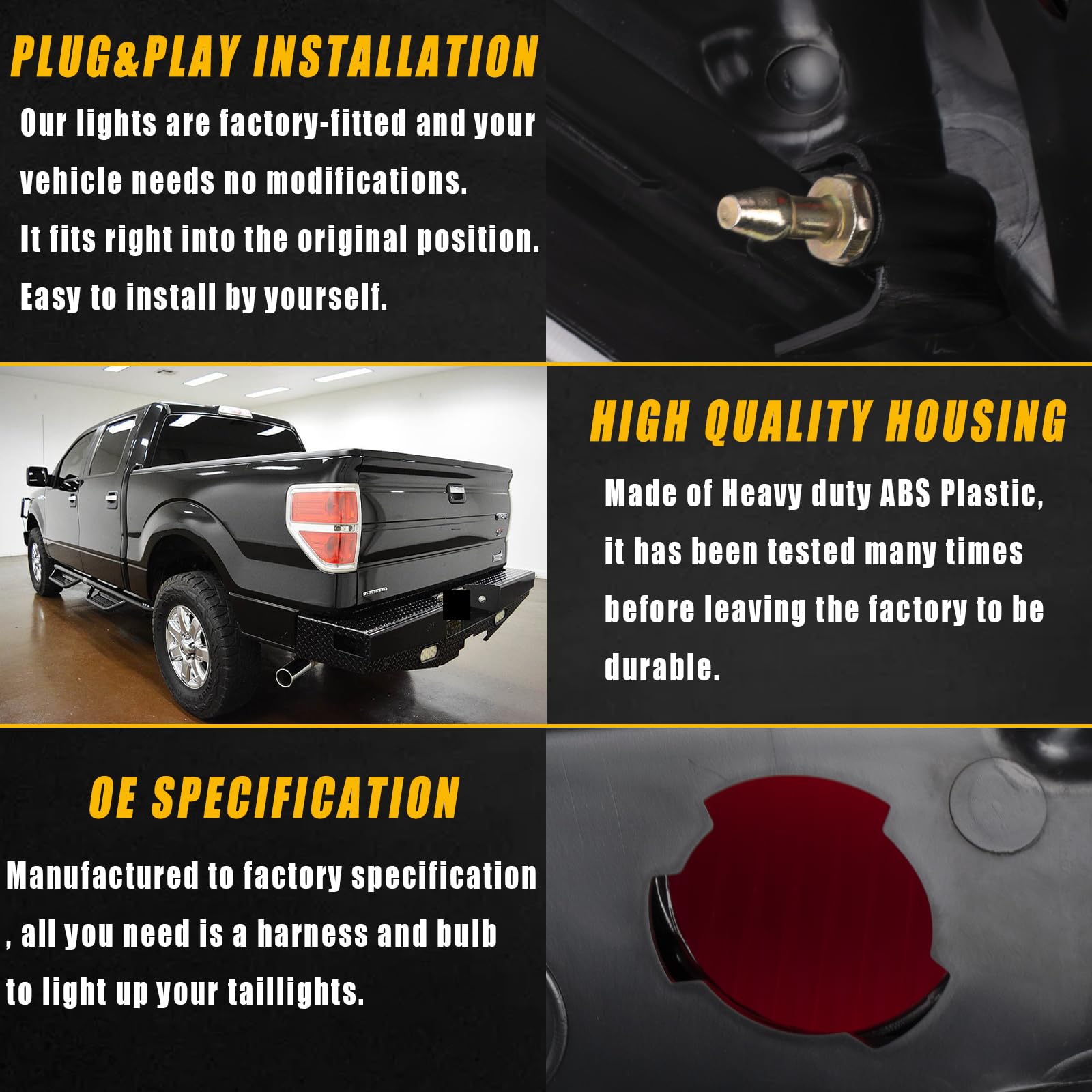 Boine F150 Tail Light Compatible With 2009 2010 2011 2012 2013 2014 Ford F150 F-150 Pickup Driver And Passenger Side Rear Tail L