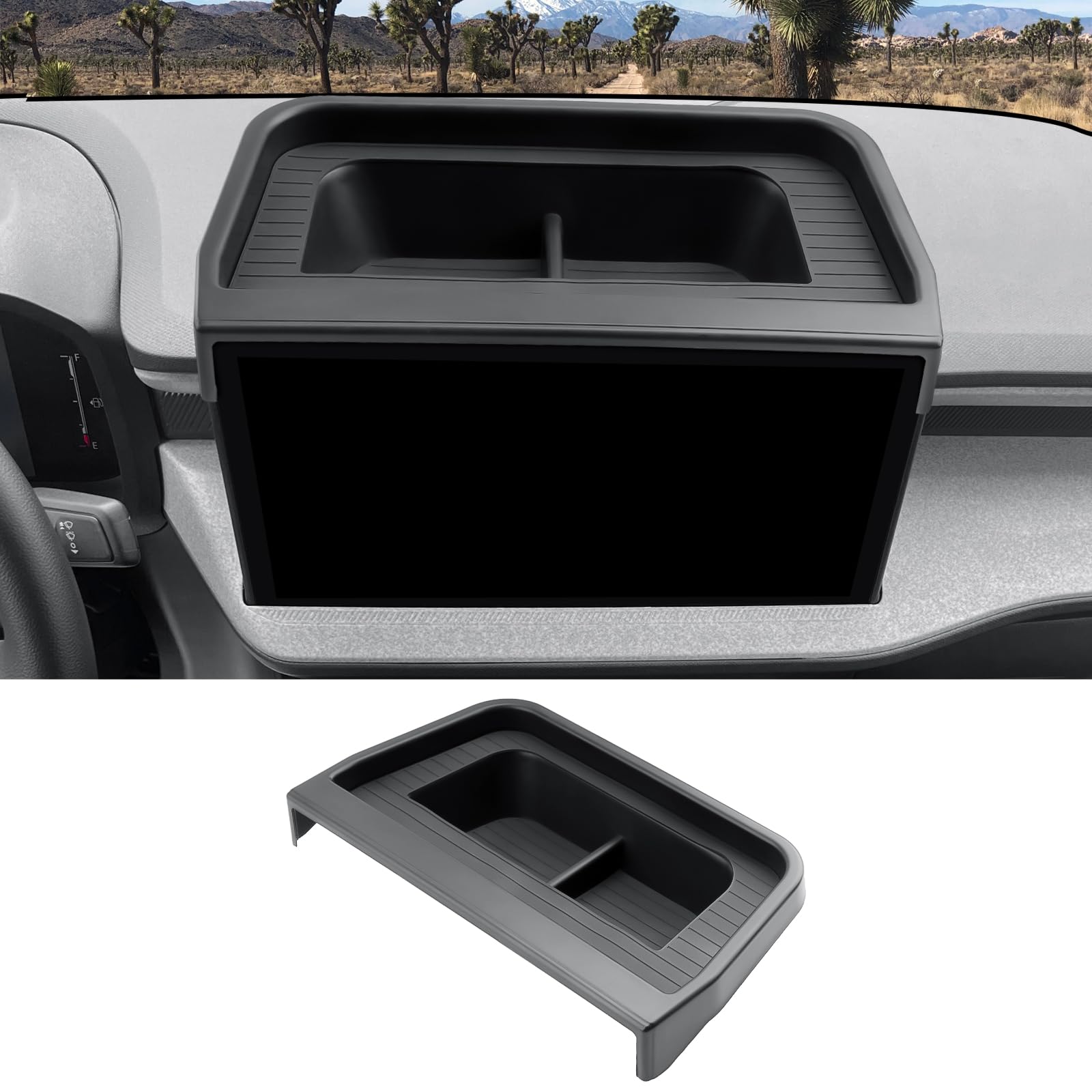 Cdefg For 2025 Ford Maverick Center Console Dash Screen Organizer 13.2-Inch 2025 Ford Maverick Dashboard Behind-Screen Storage B