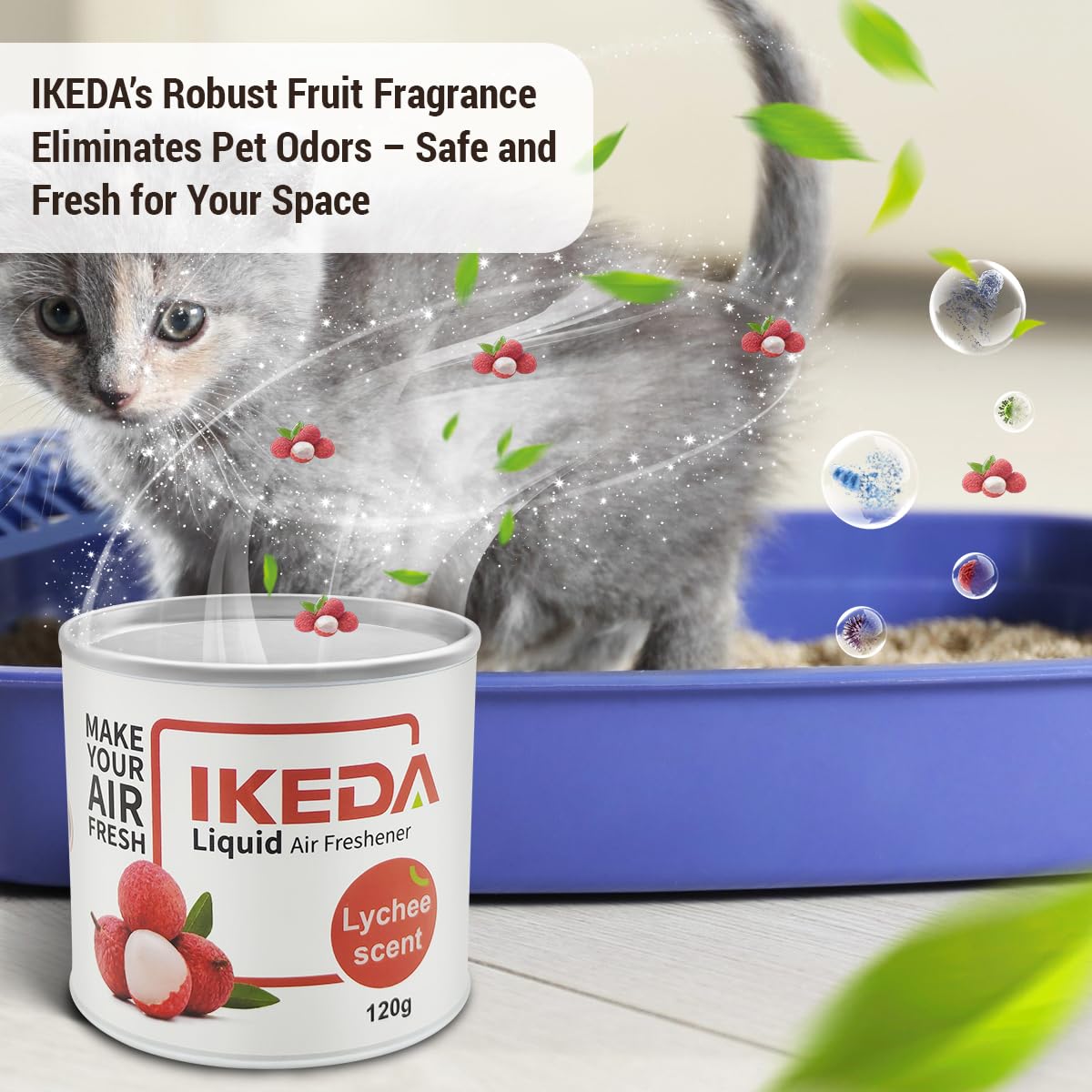 Ikeda Scents Car Air Freshener: lychee Scent Scent Liquid Cans | Odor Elimination | Smoke Smell Remover | Strong Long-Lasting Fr