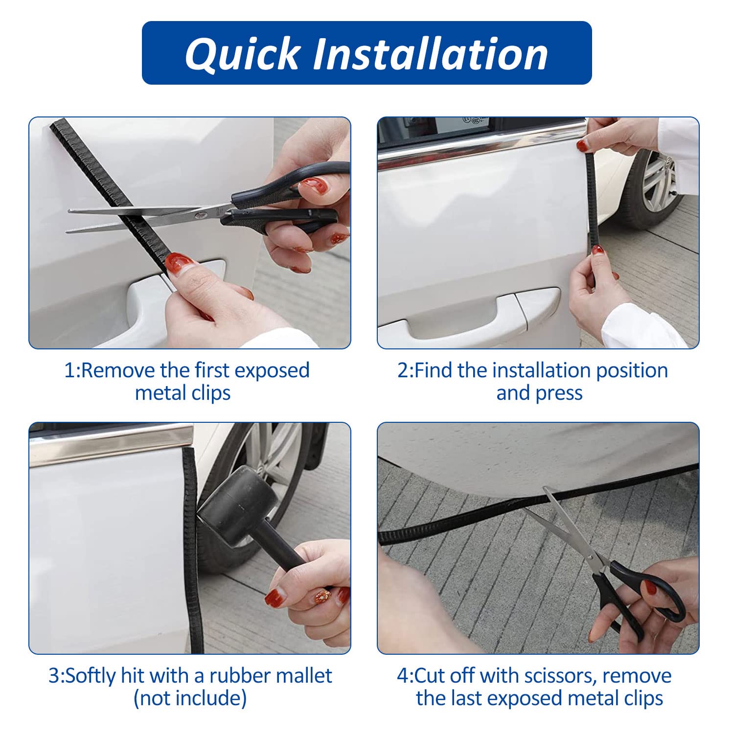 33Ft Car Door Edge Guards - Black Universal Fit Door Edge Protector, Rubber U Shape Automotive Door Trim Molding for Sedans Truc