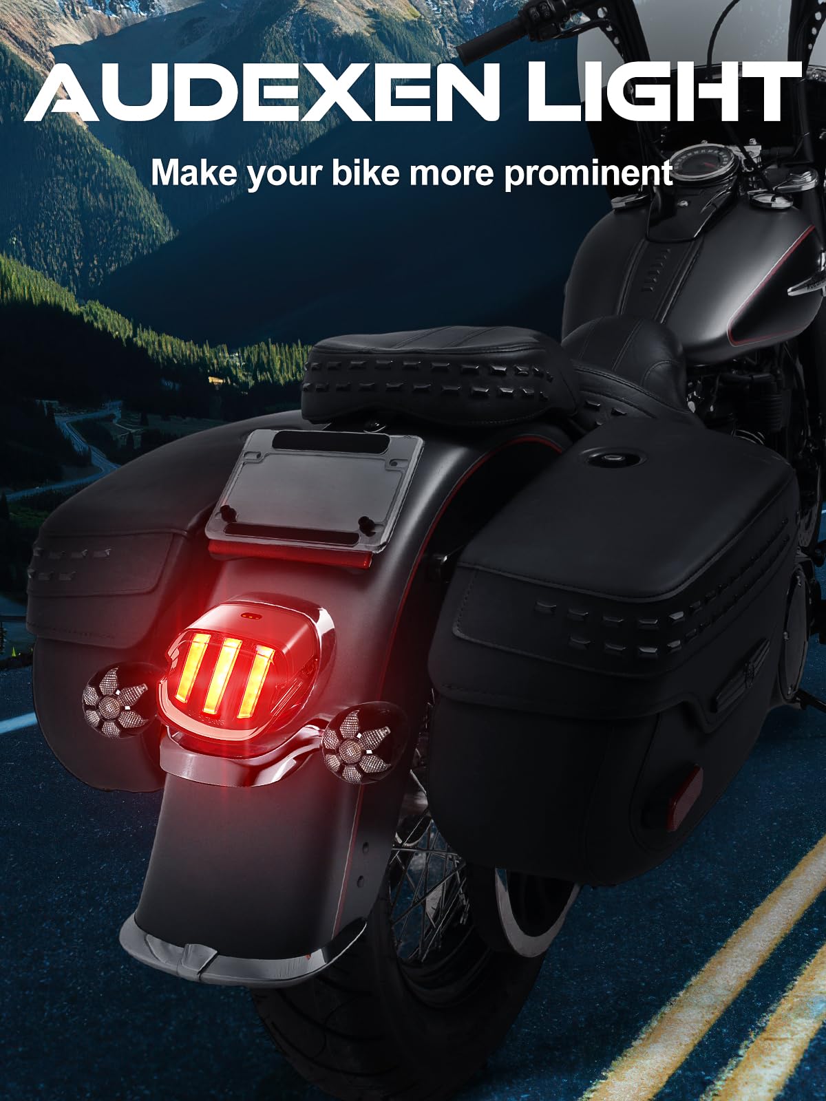 Audexen New Brighter Led Tail Light Dot Approved Brake Lights Compatible With Harley Sportster Dyna Softail Touring Fatboy Elect