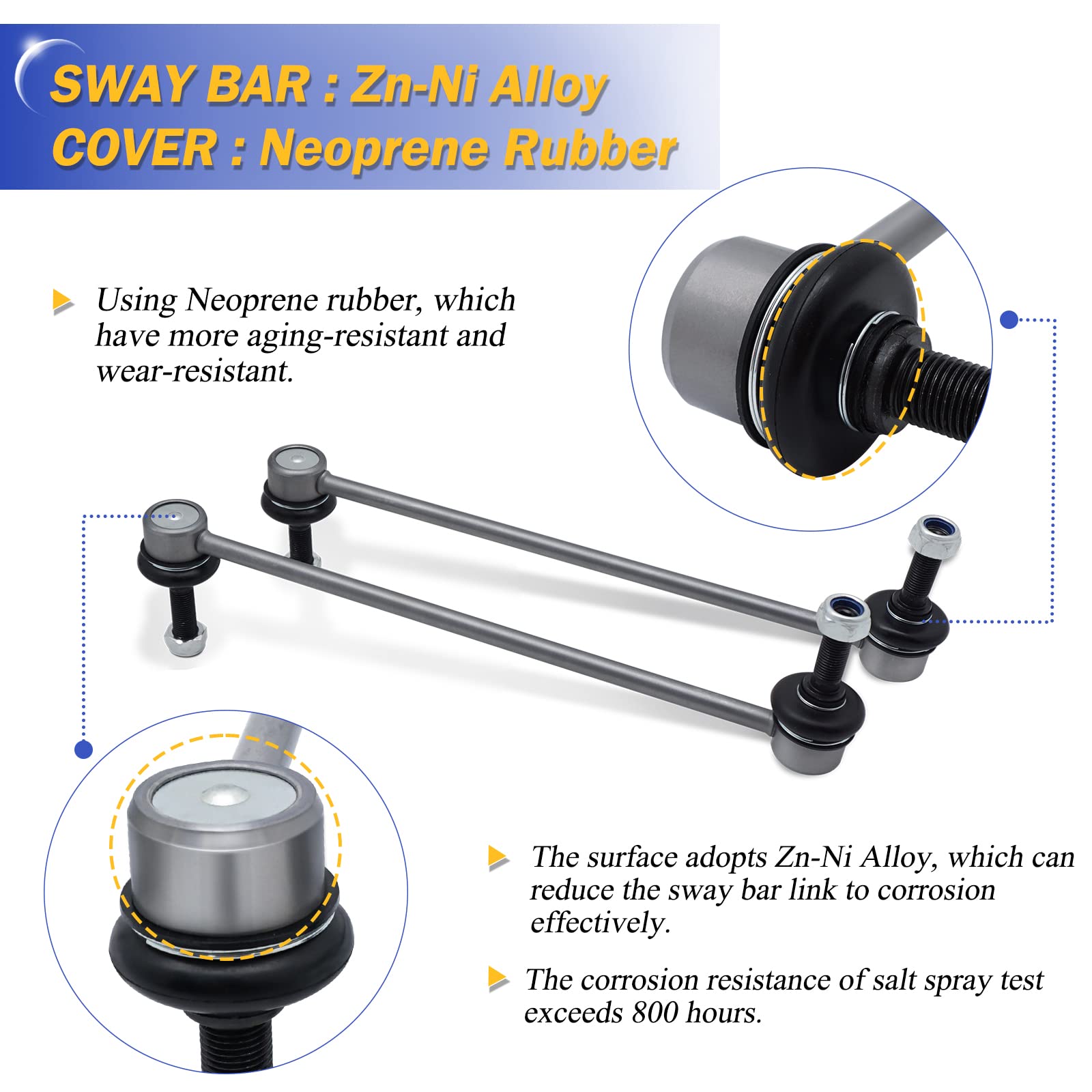 Zinc Nickel Alloy - Stabilizer Sway Bar Links For Chevy Chevrolet Cruze Cruze Limited Malibu Volt/Buick Lacrosse Regal Verano/Po