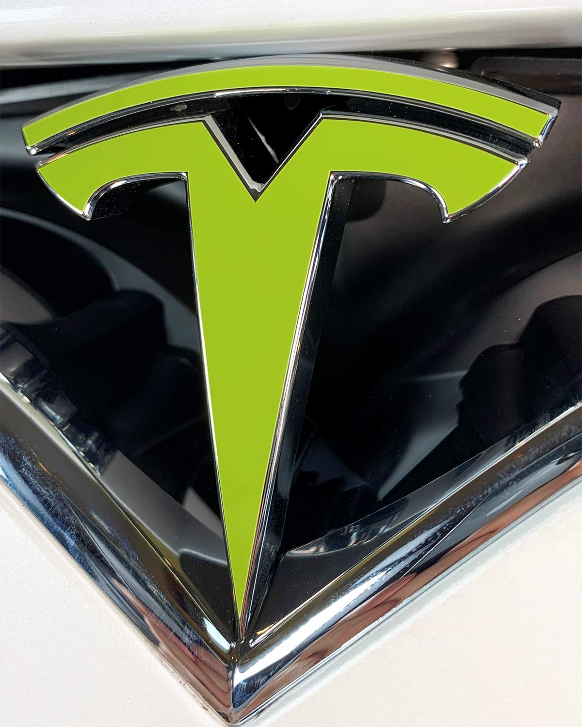Custom Cut Graphics Logo Decal Wrap For Tesla Model X, 14-Pc Set (Gloss Lime Green)