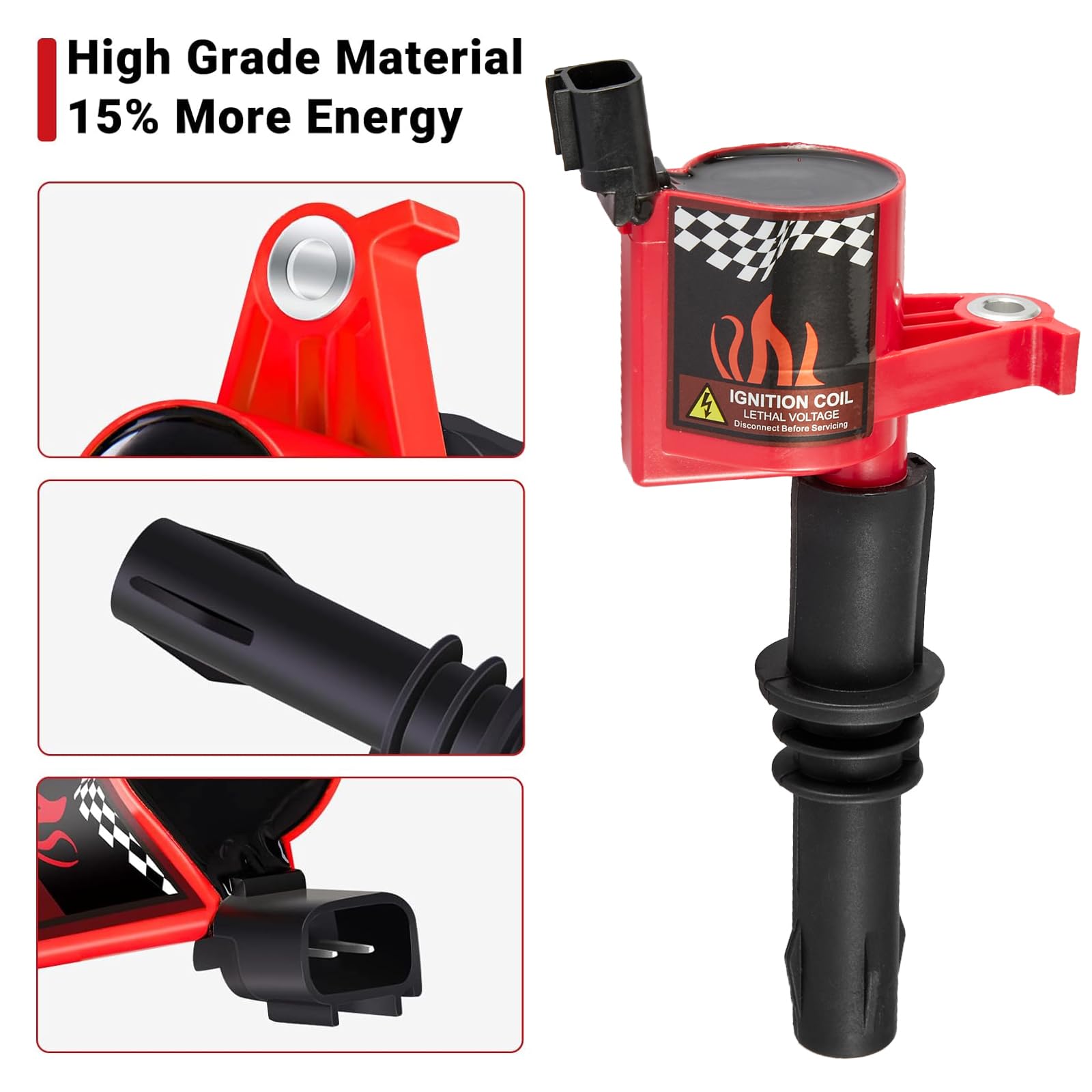 Carbole Dg511 Ignition Coils Compatible With 1999-2008 Ford F250 F350 Super Duty Lincoln Mercury V8 V10 4.6L 5.4L 6.8L Replaceme