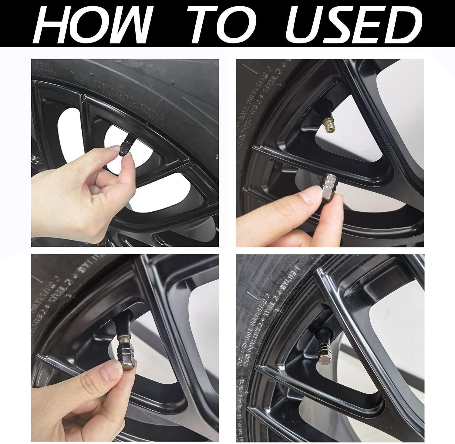 Justtop Car Tire Valve Stem Caps, 12Pcs Air Caps Cover, Universal For Cars, Suvs, Bike, Trucks And Motorcycles-Grey