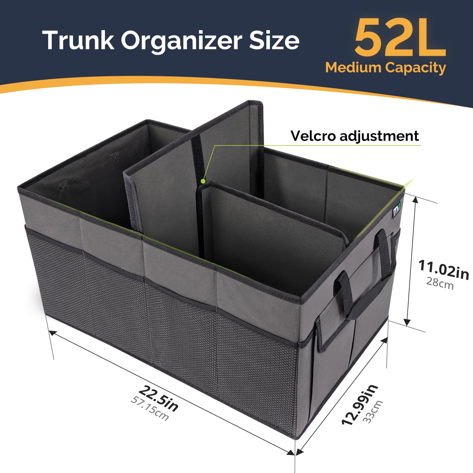Miu Color Trunk Organizer For Suv (Dark Gray, Standard)