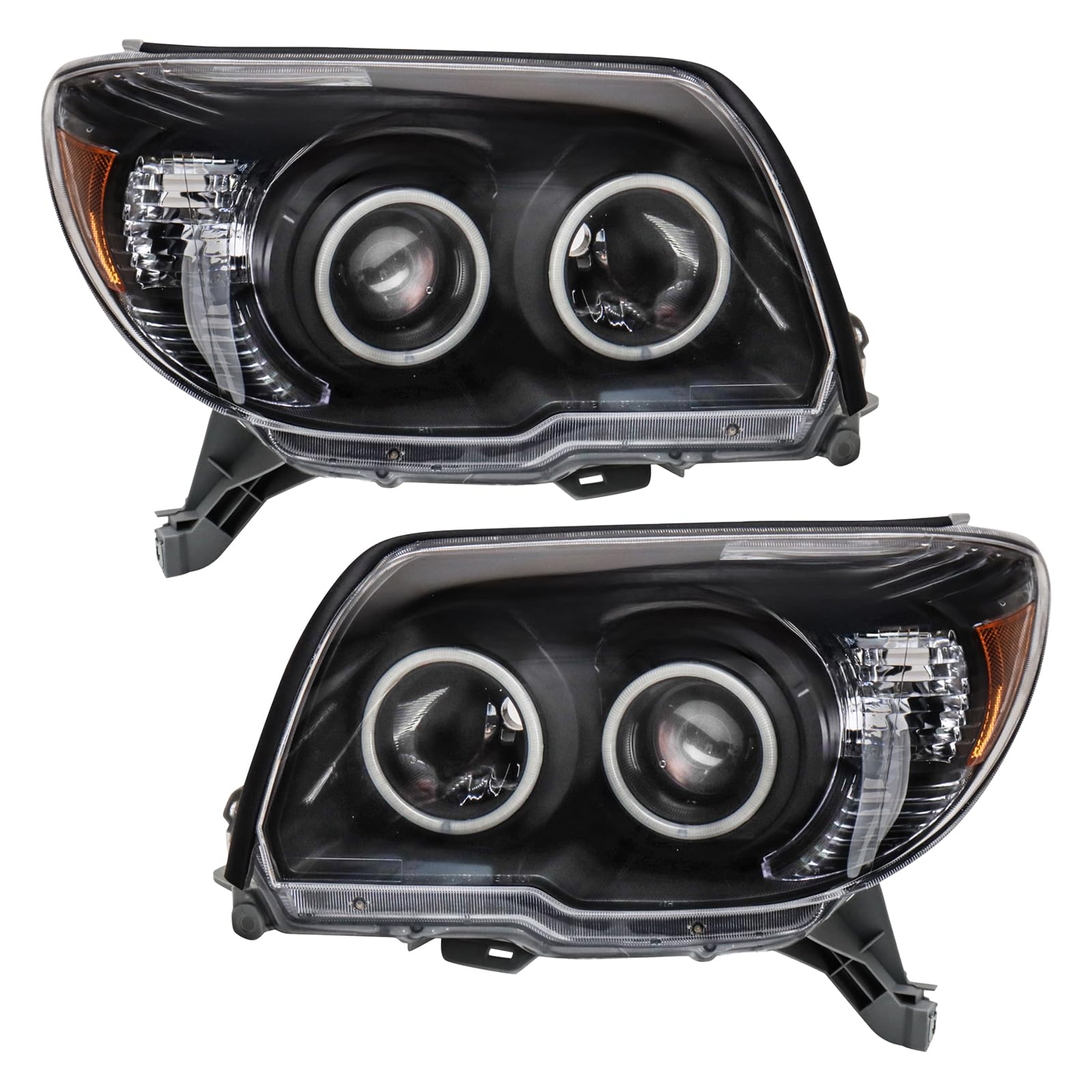 Trq Headlight Assembly Set Headlights Black Background Performance Driver & Passenger Side To2502164 To2502165 To2503164 To25031