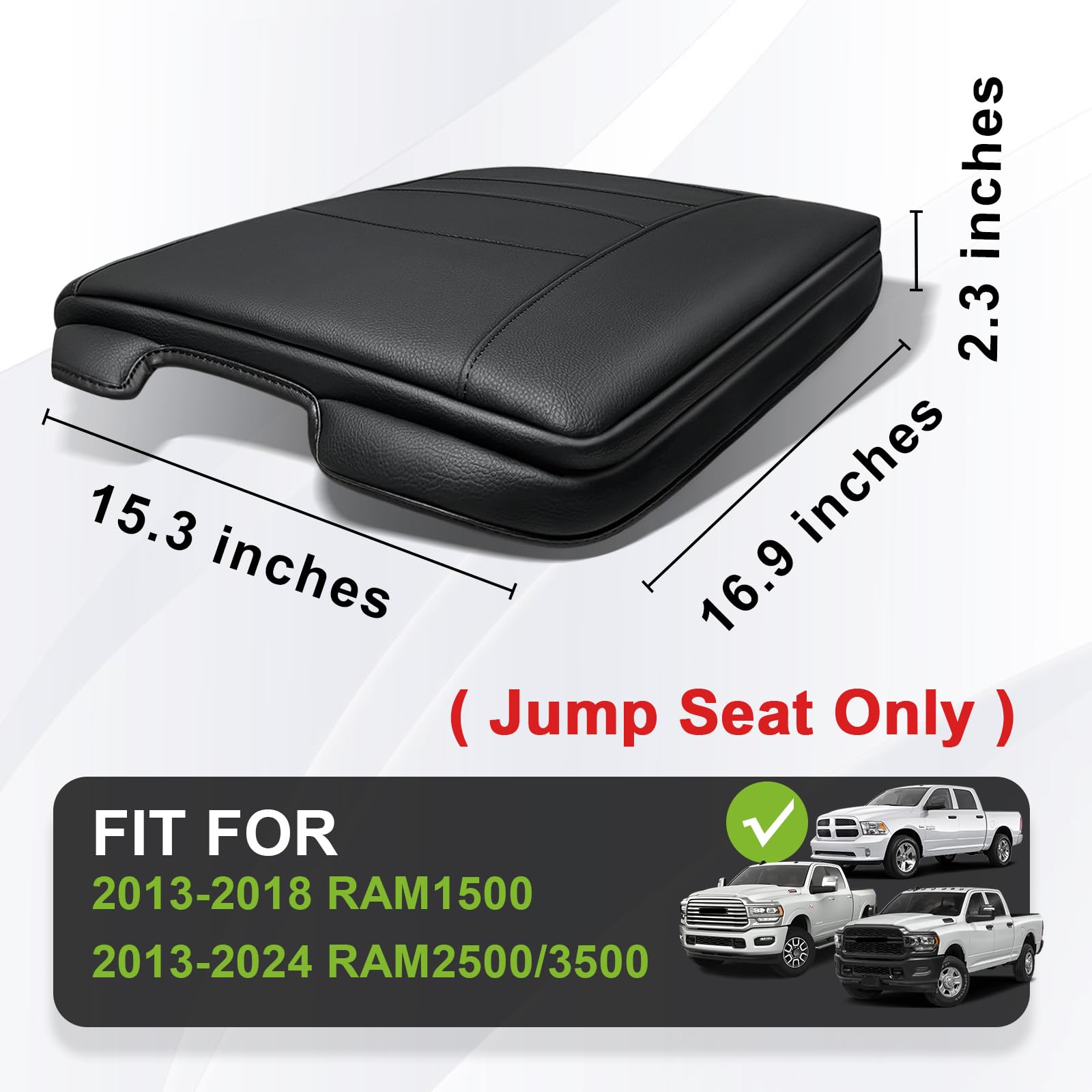 Muslogy Center Console Armrest Cover Compatible With Dodge Ram1500 2013-2018 & Ram2500/3500 2013-2025 Comfort Armrest Pad Arm Re