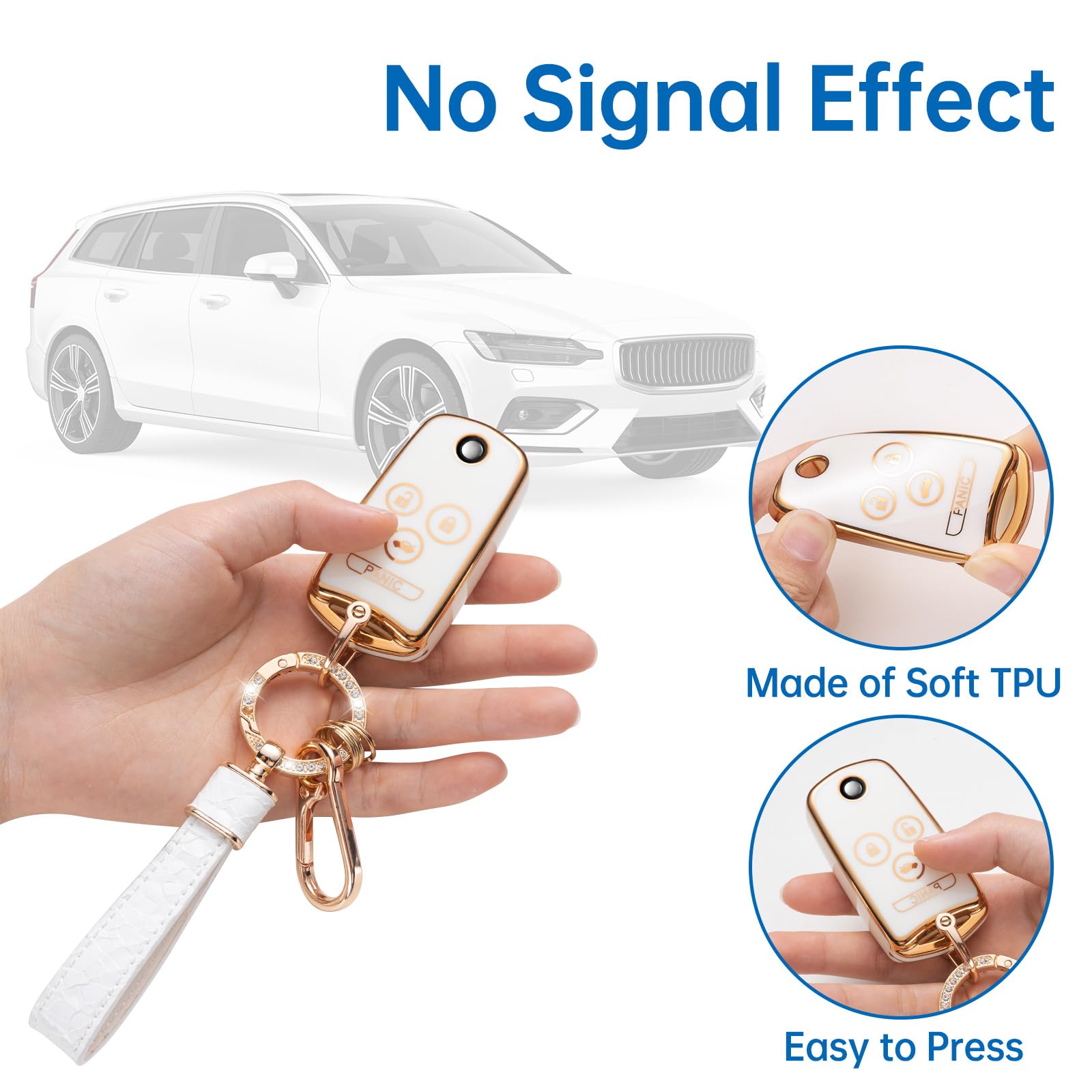 Cacarlike For Acura Key Fob Cover With Acura Keychain, Car Key Fob Case Compatible With Accord Acura Mdx Acura Rdx Acura Tl Acur