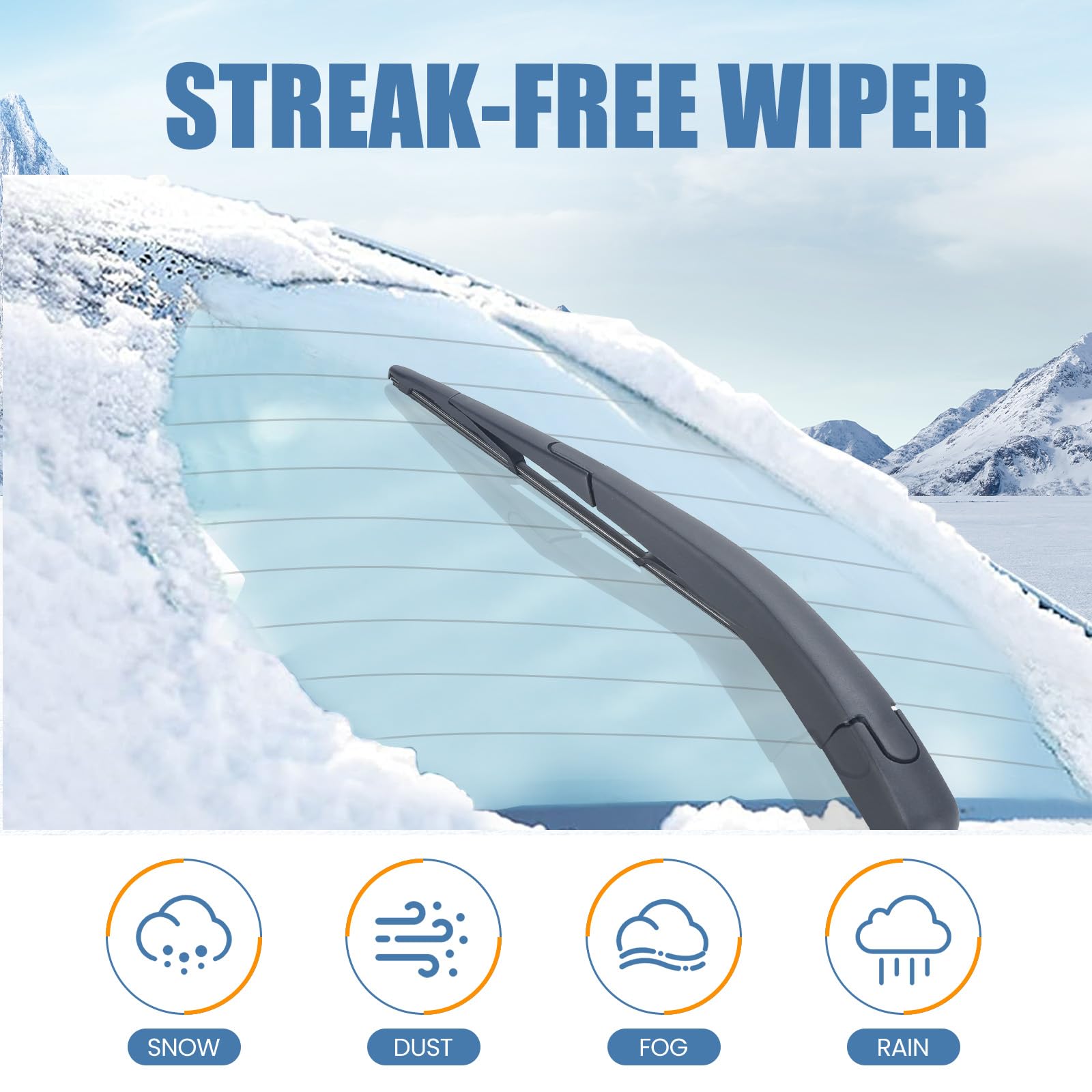 12'' Rear Wiper Blade,Back Windshield Wiper For Mitsubishi Outlander 24-21 /Nissan Rogue 23-08 Kicks 23-17 Juke 17-11 Pathfinder