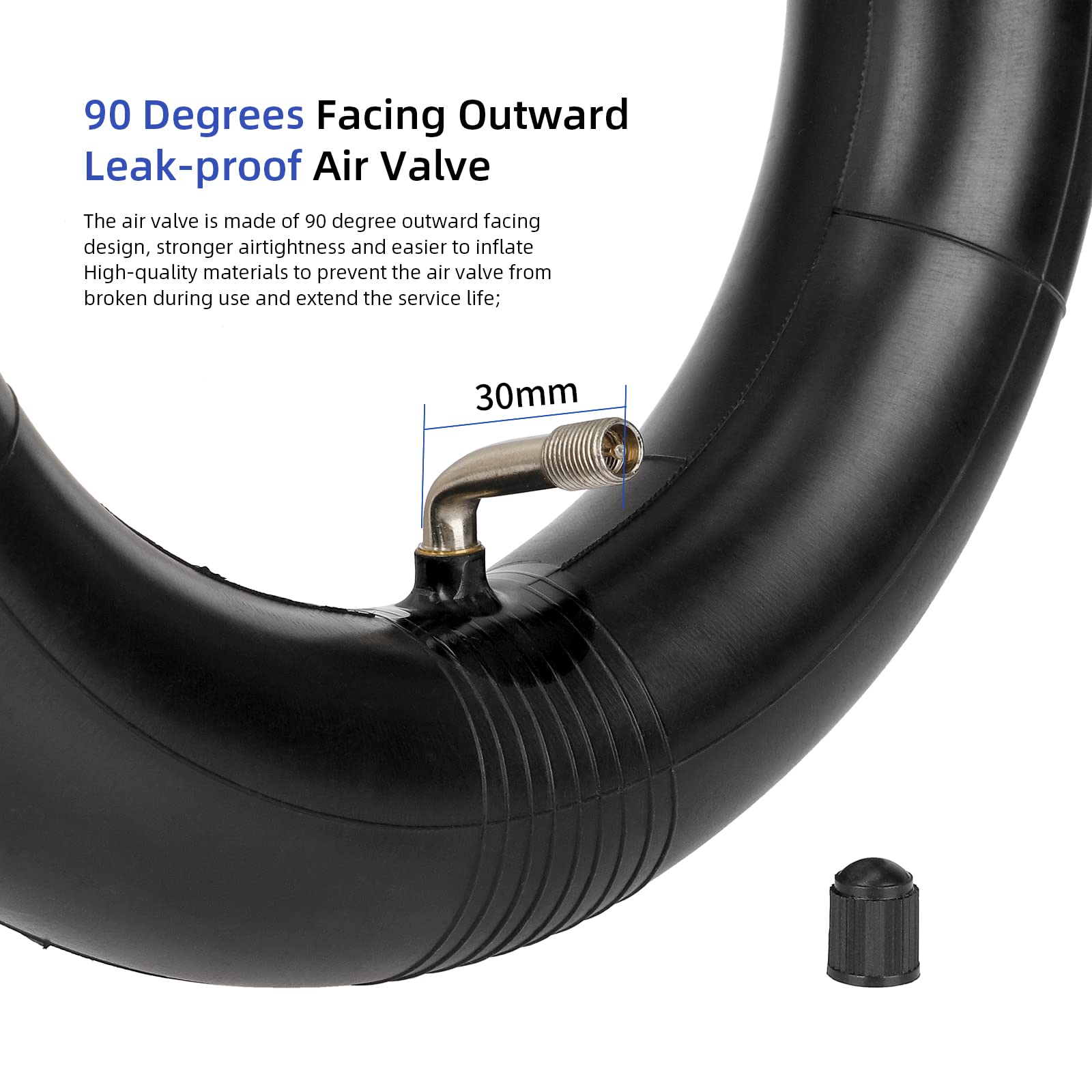 ulip (2 Pack 10x2.5 Replacement Inner Tubes with 90 Degree for Nanrobot D4 Plus D6+ Gotrax Gmax Ultra Mantis 10 Pro SE Kugoo M4