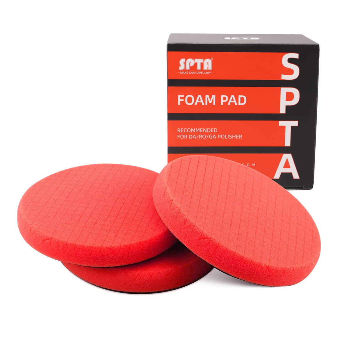 Red Finish Polishing Pads, Buffing Pads, Spta 3Pcs 6.5 Inch Face For 6 Inch 150Mm Backing Plate Compound Buffing Sponge Pads For