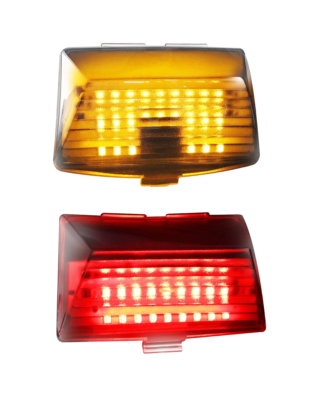 NTHREEAUTO LED Front Fender Lights + Rear Fender Tip Tail Light Chrome Lens Compatible with Harley Electra Glide Road King Herit