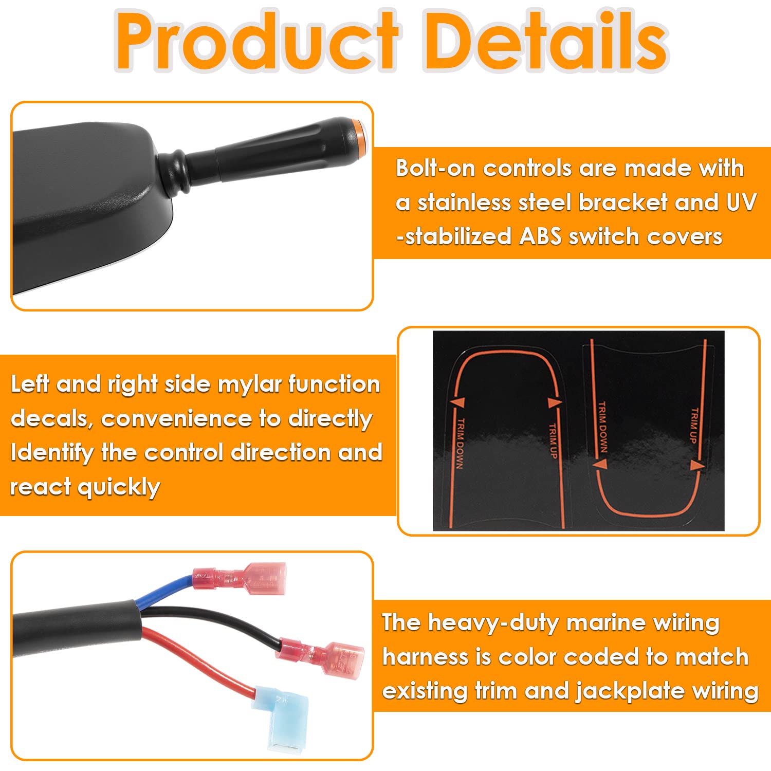 Yoursme Bezel Control Switch, Blinker Trim Control System Single Function - Engine Trim/Jack Plate Fit for Seastar Hydraulic, Ca
