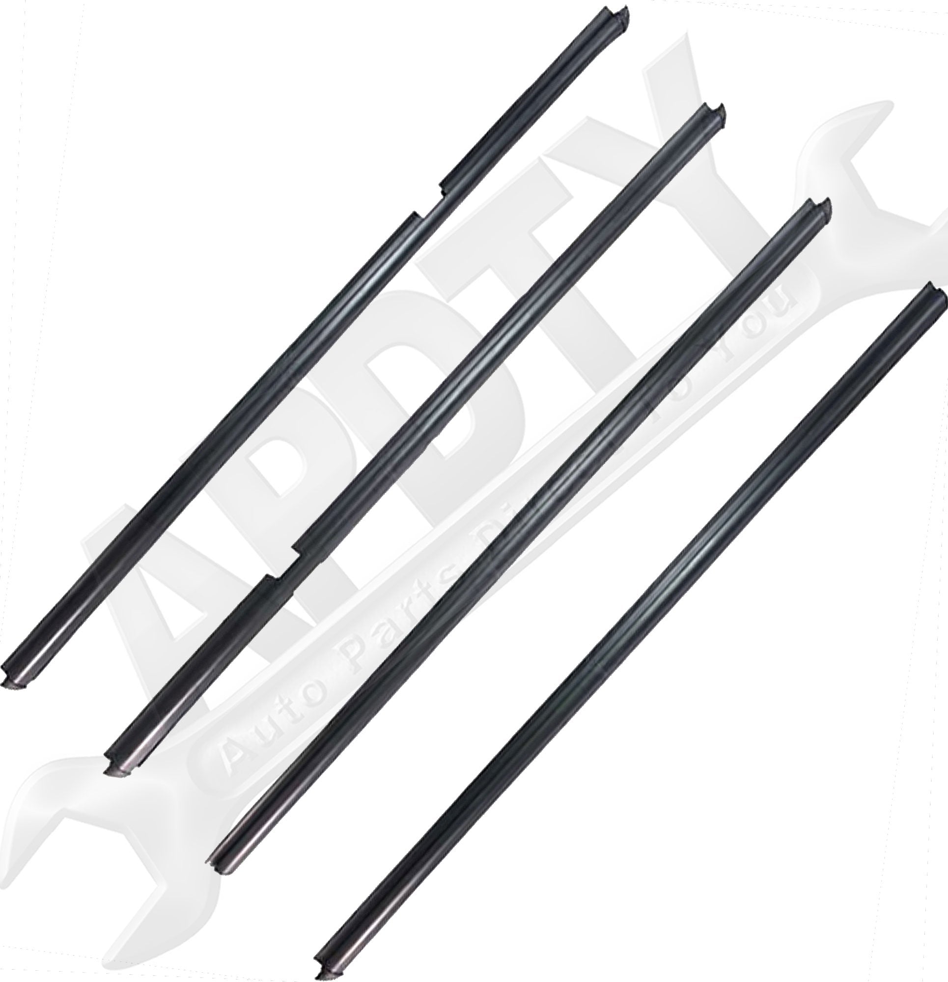 APDTY 4-Door Window Outer Dew Wipe Weatherstrip Kit Fits 1999-2004 Jeep Grand Cherokee (Includes All 4 Outer Weather-Strip Dew W