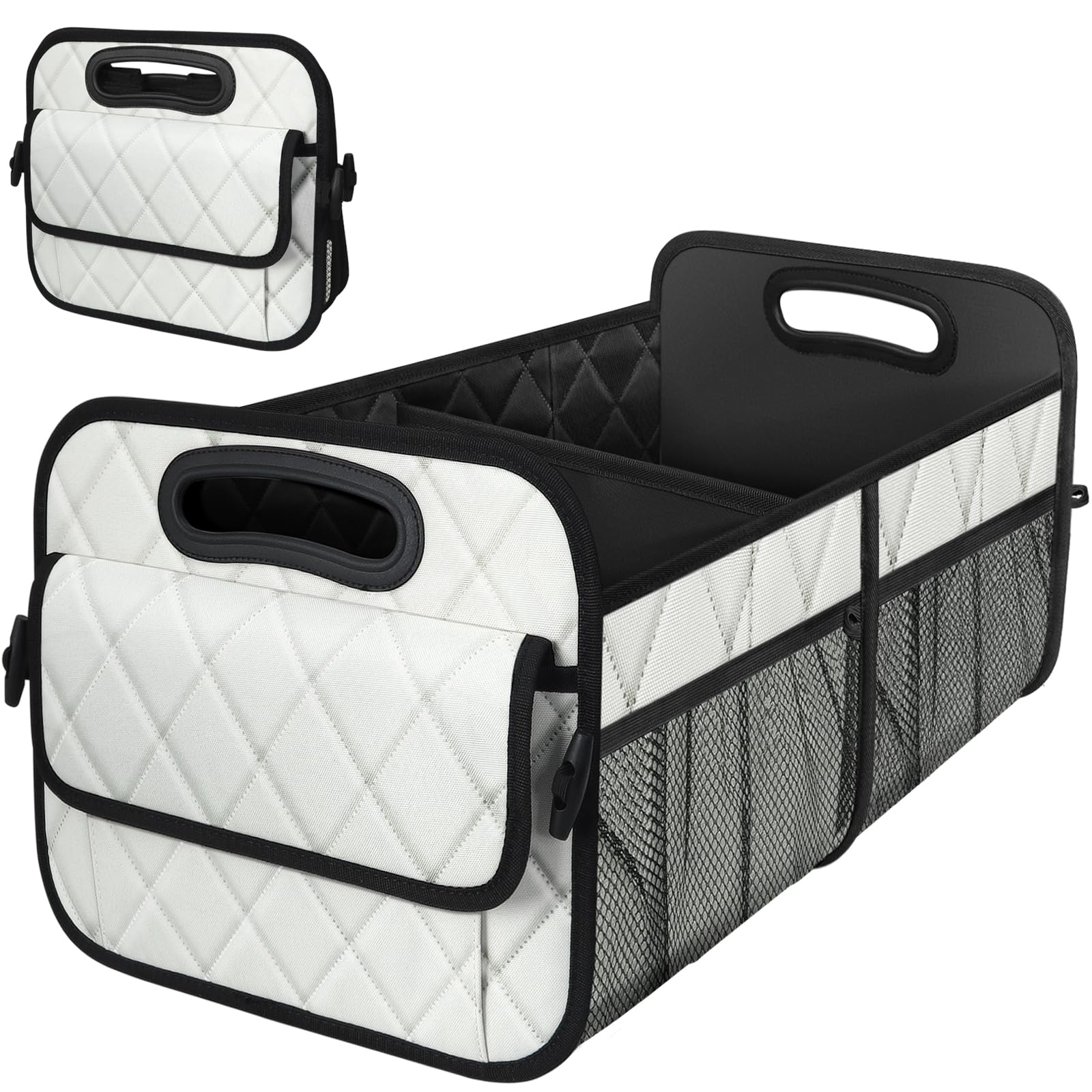 Deosk Car Trunk Organzier And Storage With 6 Big Pocket,Car Accessories For Women/Men 70L Waterproof Polyester Trunk Organzier F