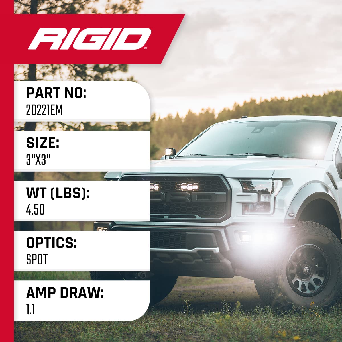 Rigid Industries 20541 Black Back-Up Light Kit (Ignite Led Diffused, Surface Mount)