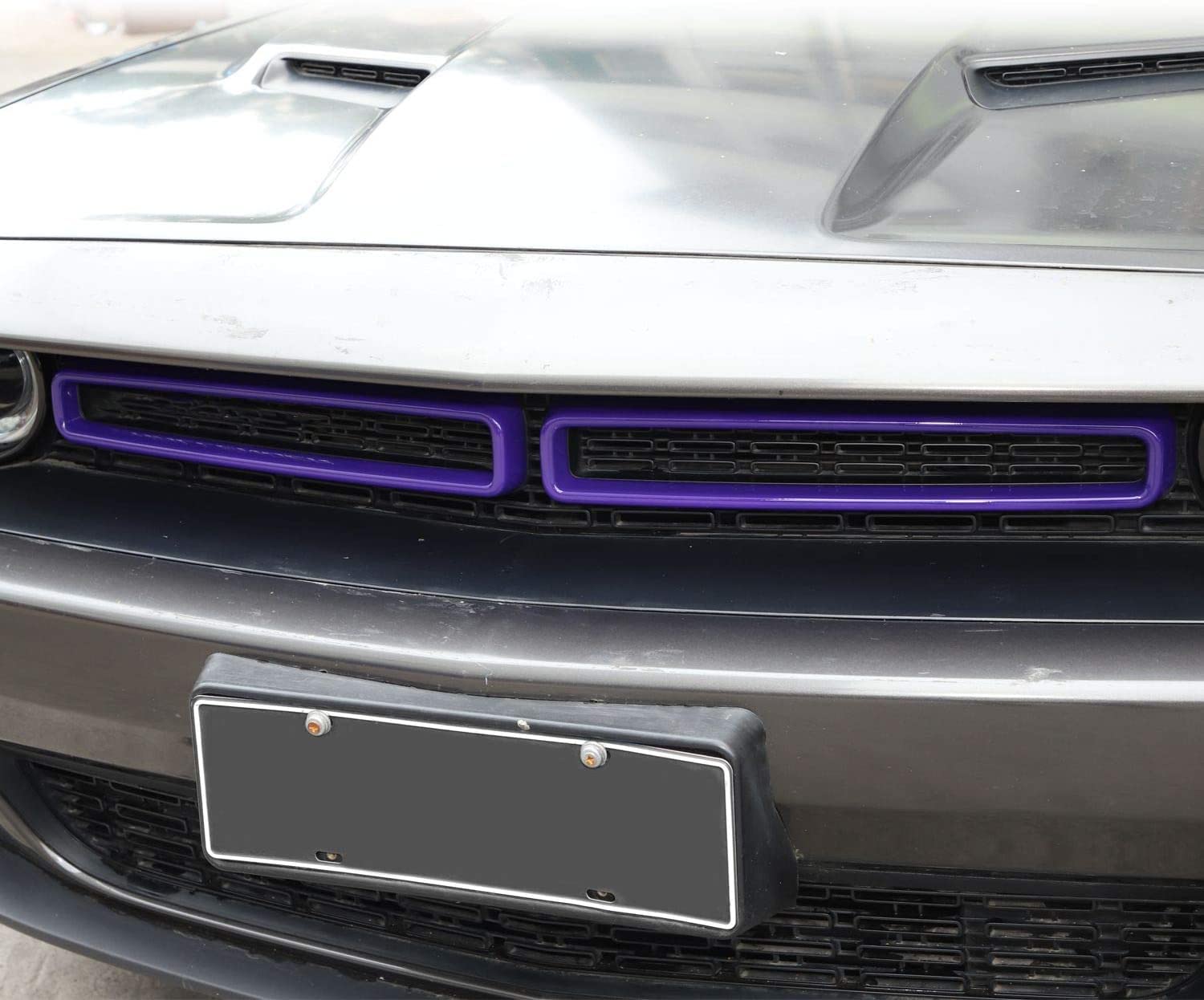 Voodonala For Challenger Front Grille Inserts For 2015-2024+ Dodge Challenger Exterior Accessories, Abs Purple 2Pcs