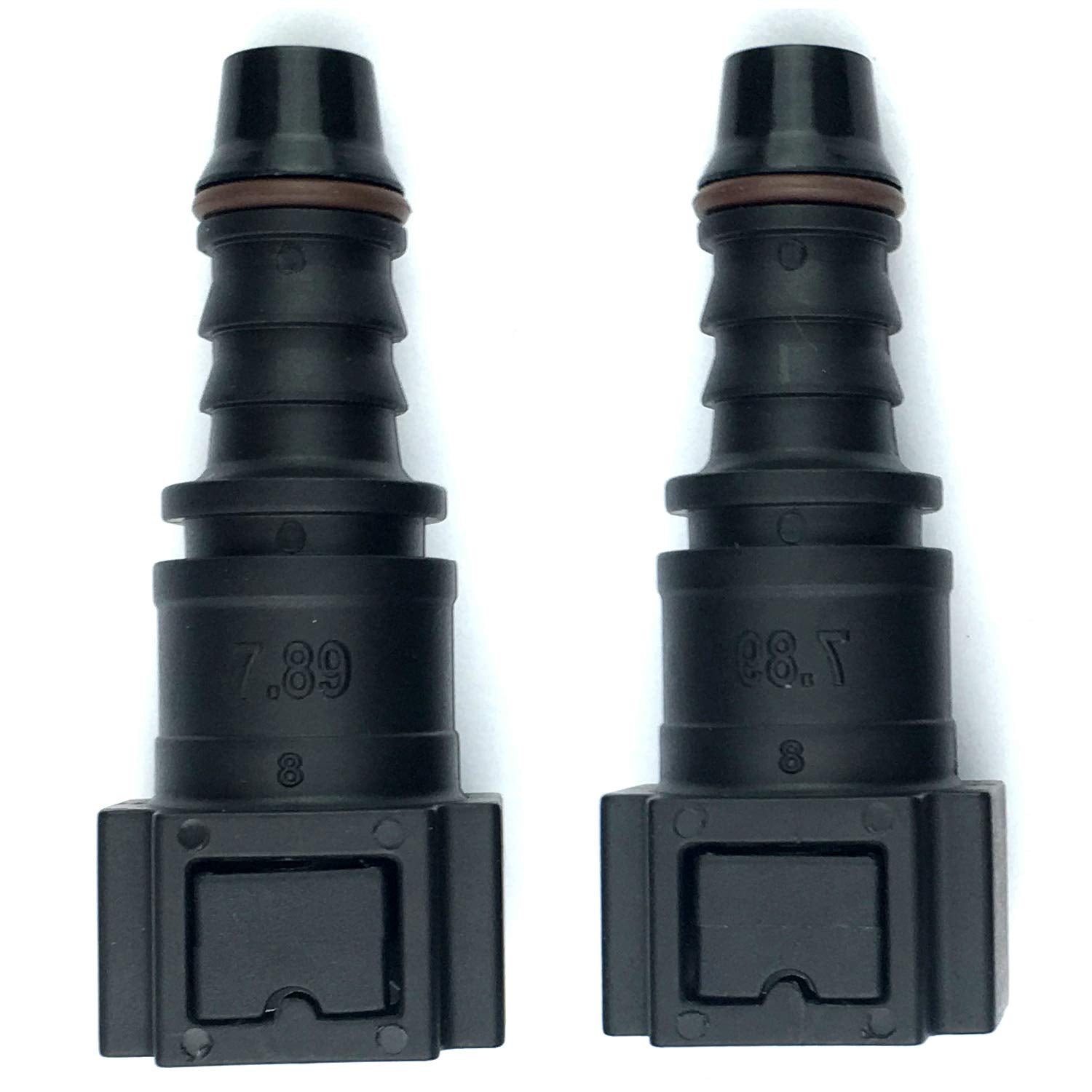 Fuel Line Quick Connector 5/16 Bundy Female To Barb Straight For 5/16 Steel To 1/4 Id & 5/16 Od Nylon Tubing, Pack Of 2